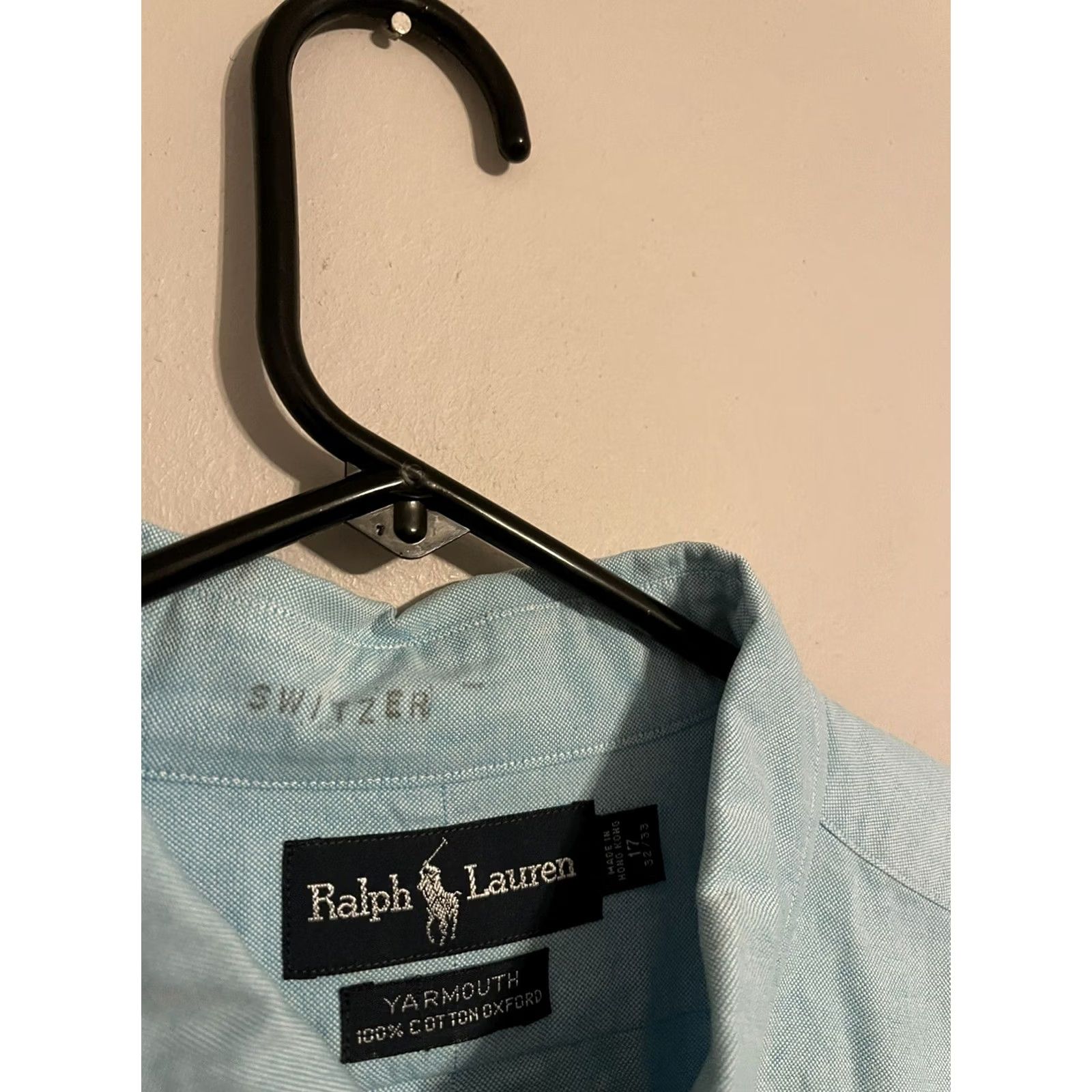Polo Ralph Lauren Polo Ralph Lauren Yarmouth Shirt Adult L/S Button Up Blue Mens 17 Size 46R - 4 Thumbnail