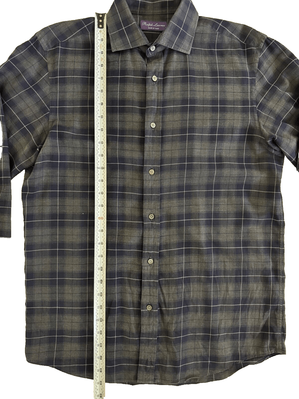 Ralph Lauren Purple Label Ralph Lauren Purple Label Green Navy Plaid Button Up 15.5 Size US M / EU 48-50 / 2 - 4 Thumbnail