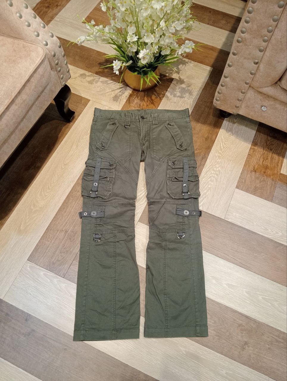 HIDEAWAYS JAPANESE HIDEAWAYS NICOLE MULTIPOCKET BANDAGE FLARED PANTS Size US 35 - 1 Thumbnail