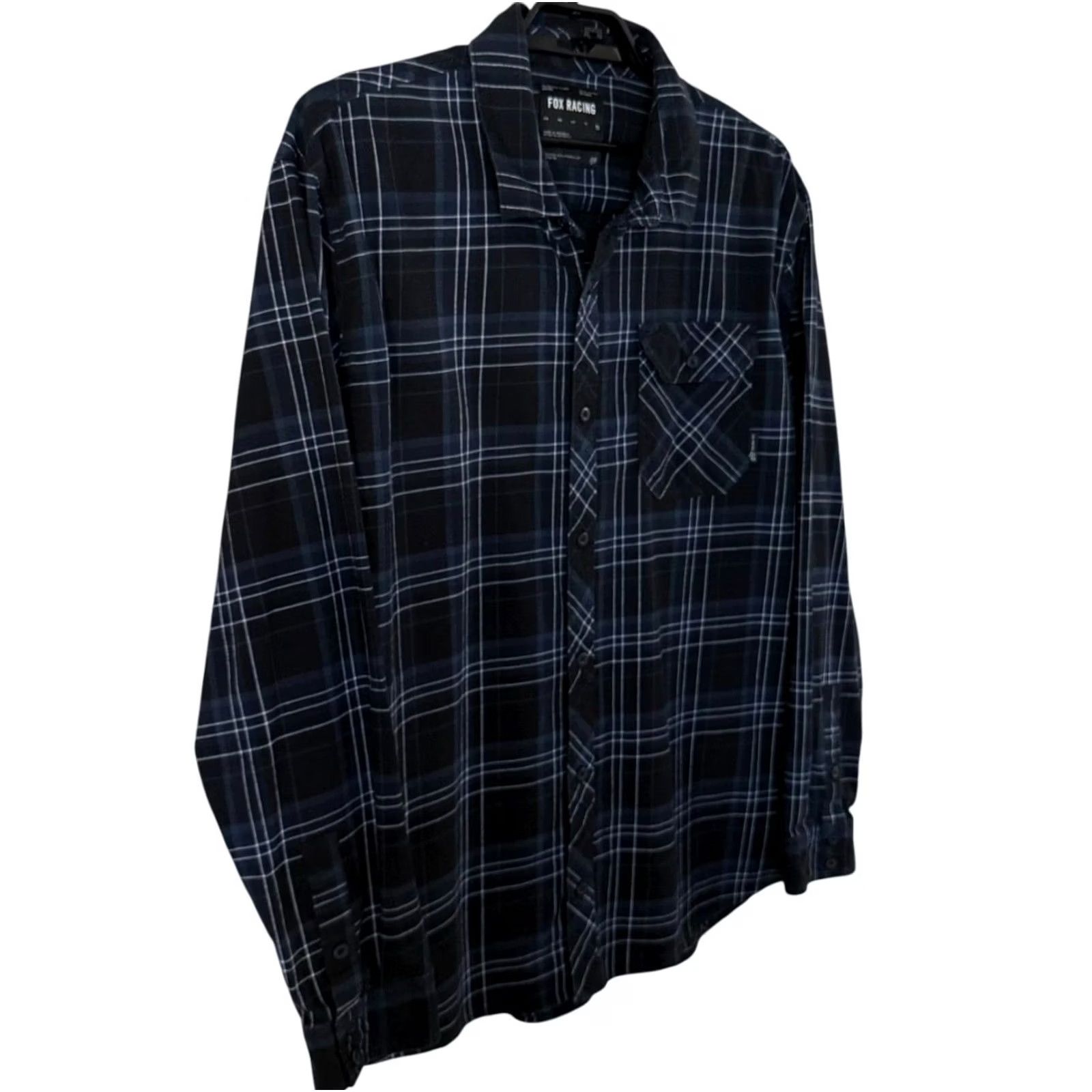 Fox Racing Fox Racing Gamut Stretch Flannel Shirt Black Plaid L/S Button-Up Men XXL Cotton Blend Easy Care Pockets Stretch Shirt Men Size US XXL / EU 58 / 5 - 3 Thumbnail