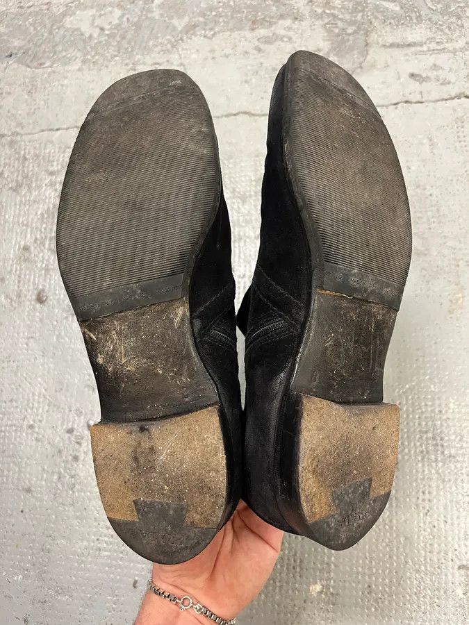 Prada Prada Black Eroded Leather Chelsea Boots Size US 9 / EU 42 - 6 Thumbnail