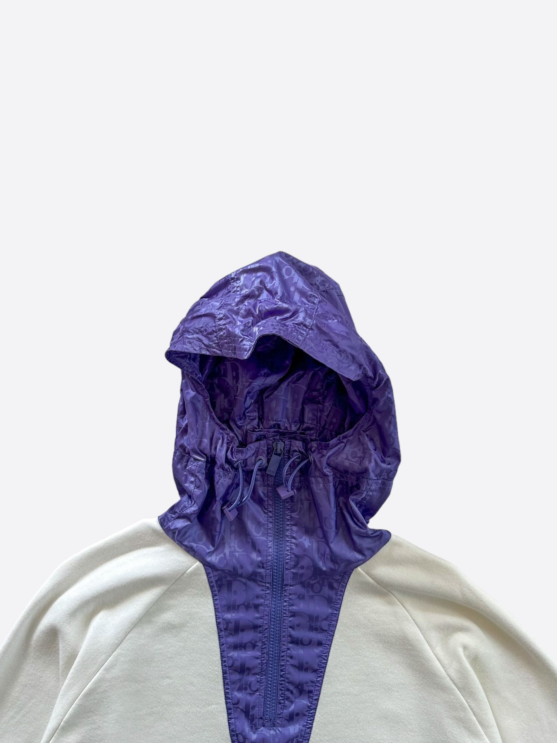 Dior Dior White & Purple Oblique Hoodie Anorak Size US M / EU 48-50 / 2 - 3 Thumbnail