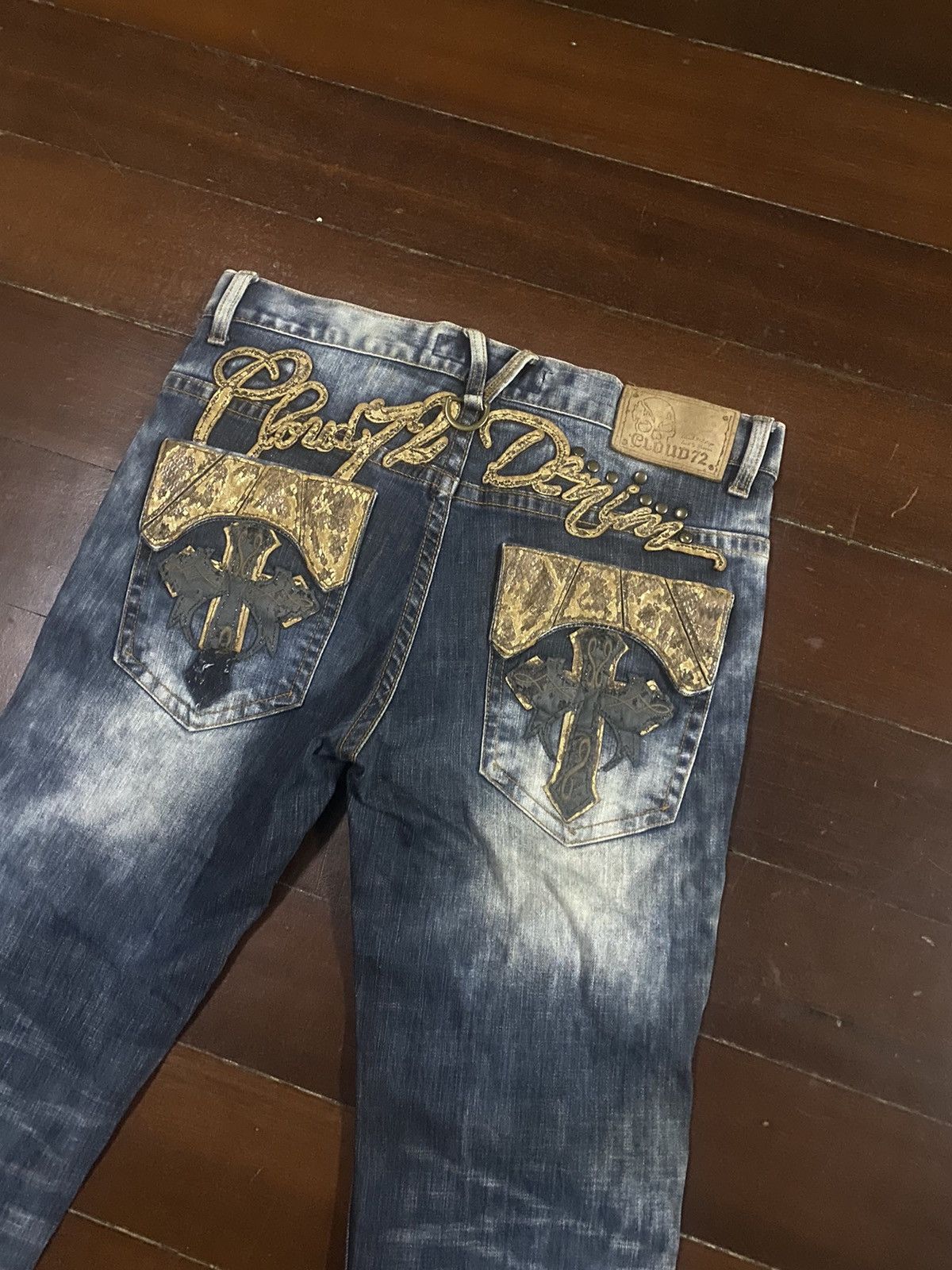 If Six Was Nine Rare Cloud 72 tribal flared jeans clawmark distressed Size US 35 - 4 Thumbnail