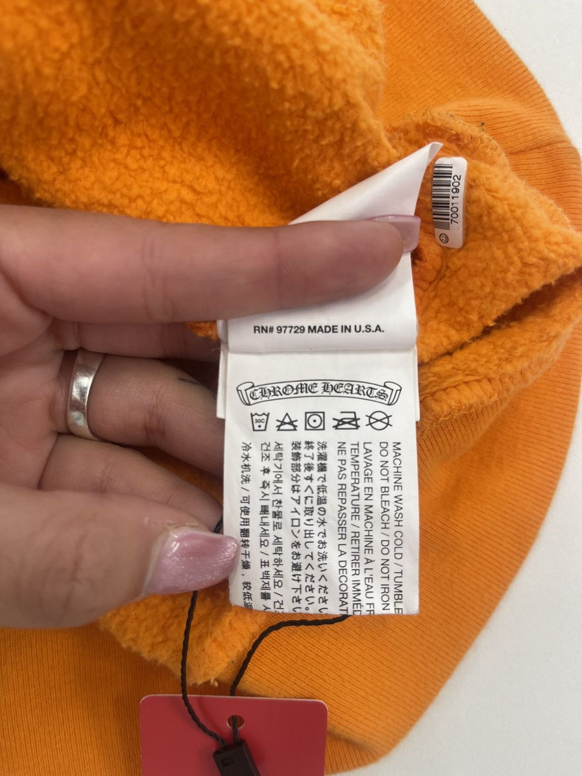 Chrome Hearts × Off-White OFF-WHITE x Chrome Hearts 2018 Hoodie Orange/Black Size US XL / EU 56 / 4 - 6 Thumbnail