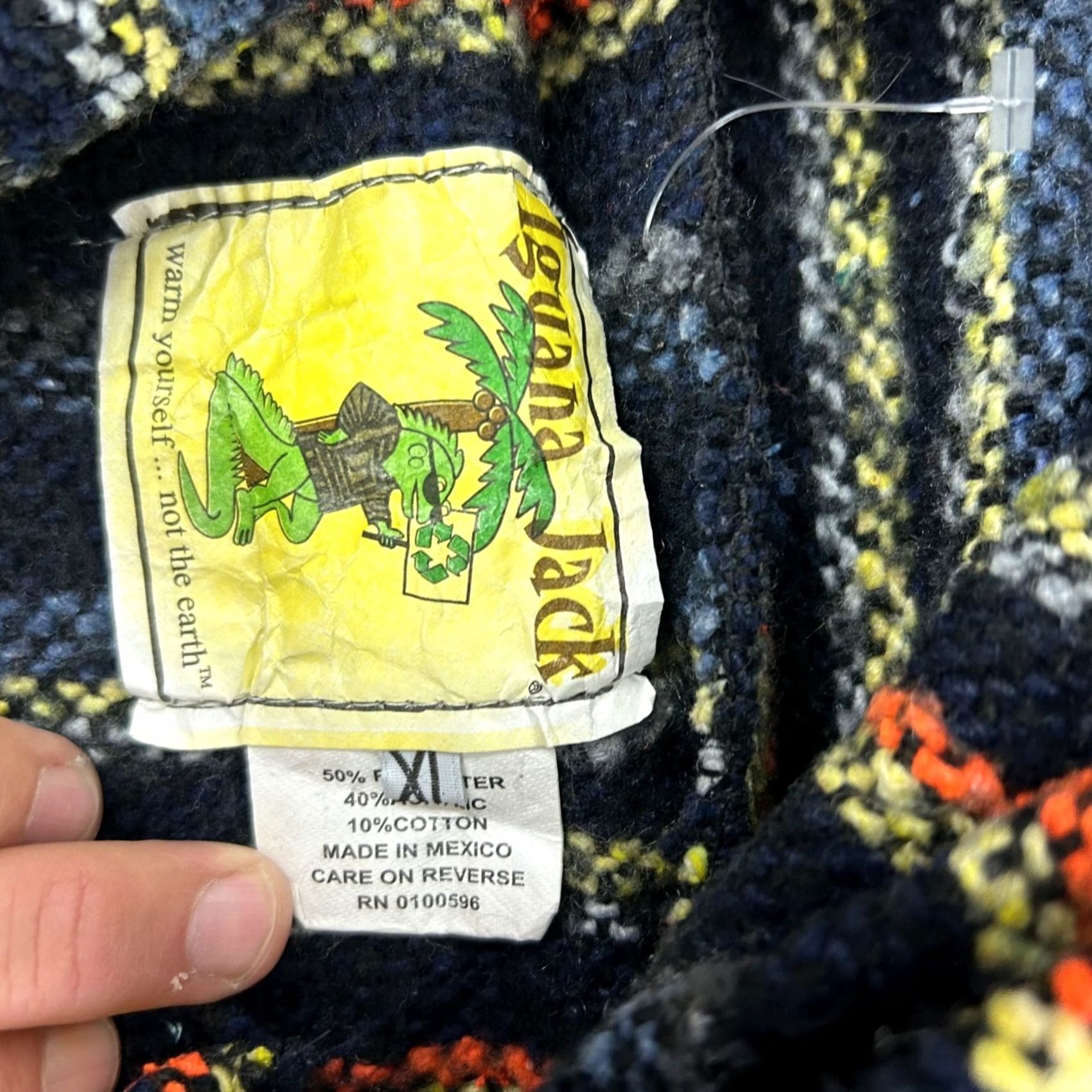 Vintage Iguana Jack Baja Hooded Sweatshirt - Boho Style Size US XL / EU 56 / 4 - 3 Thumbnail