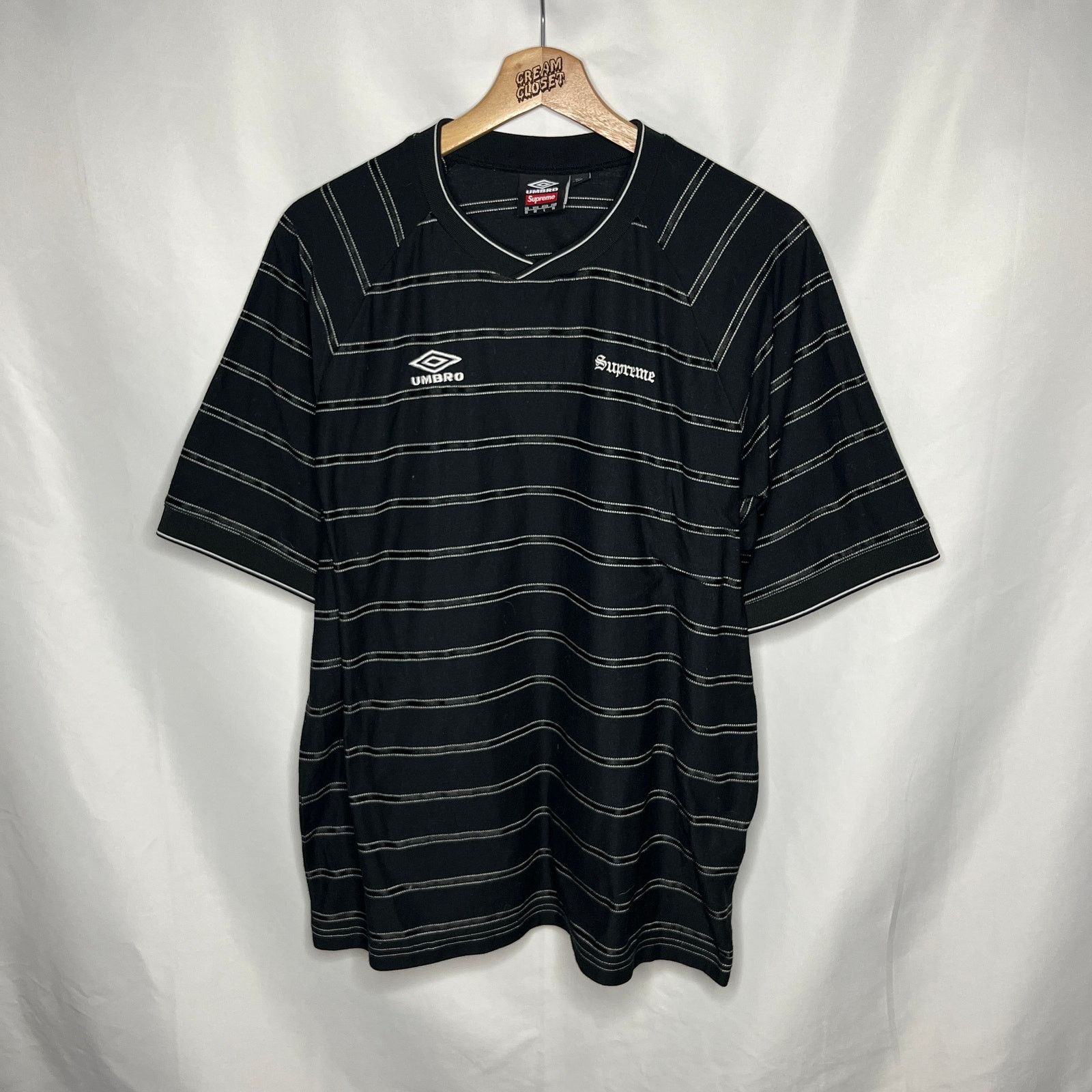 SS25 2025 Supreme NYC x Umbro Stripe Soccer Jersey Tee M