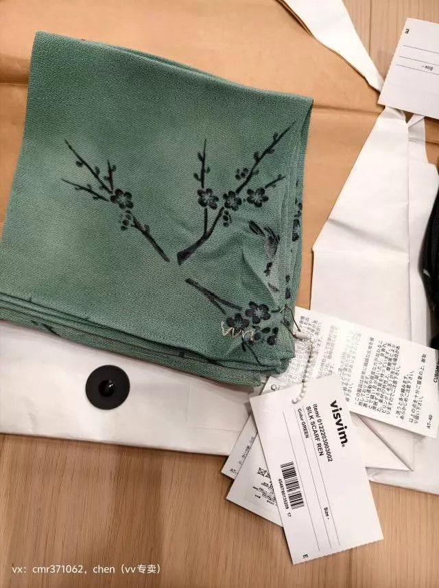 Visvim visvim 22aw silk scarf ren green/black magpie plum blossom pattern Size ONE SIZE - 8 Thumbnail
