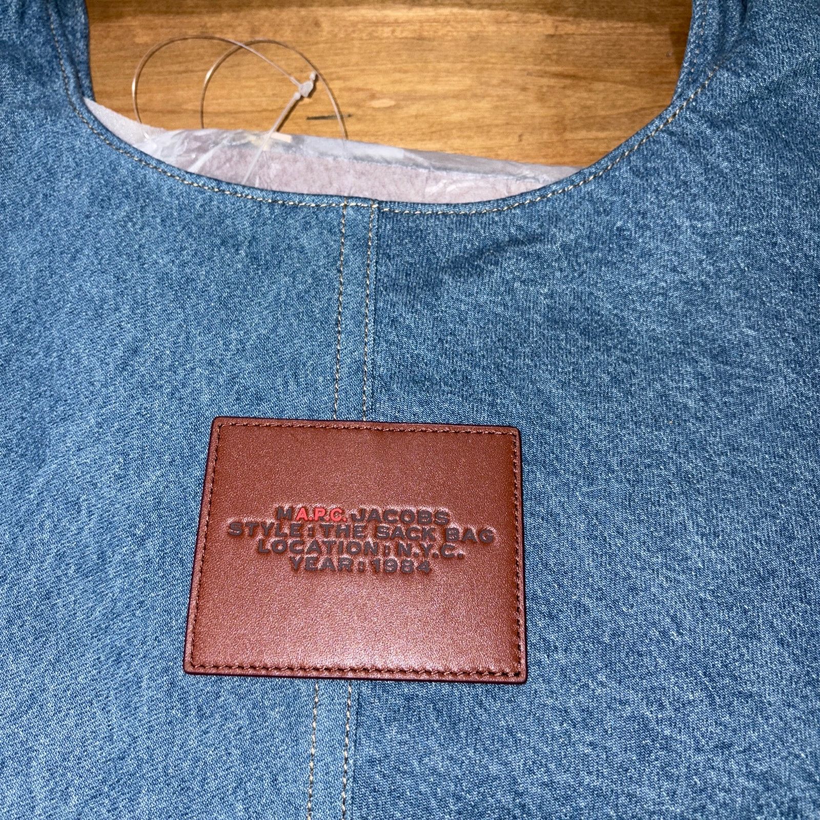 Marc Jacobs Marc Jacobs x A.P.C. The Large Sack Bag Denim Varsity Blue Size ONE SIZE - 6 Thumbnail