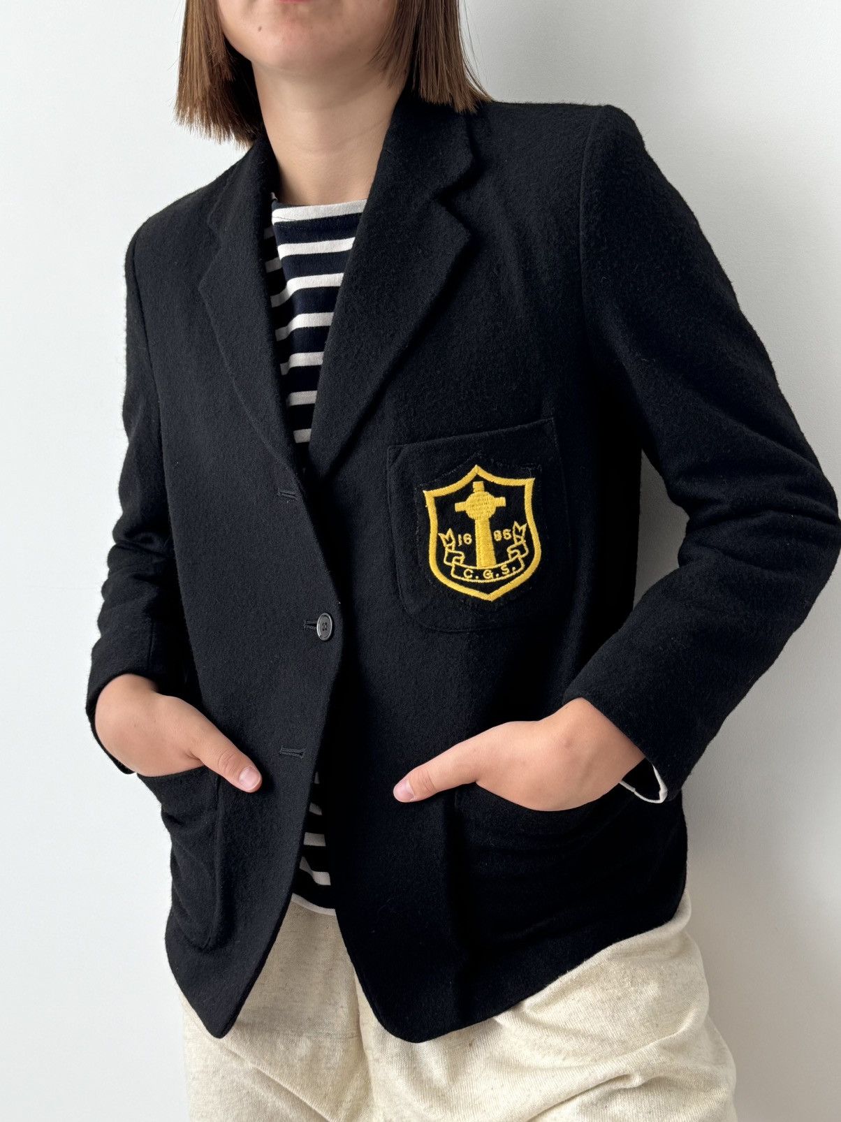 Japanese Brand 1950s Scottish ‘Campbeltown’ School Women’s Wool Jacket Size M / US 6-8 / IT 42-44 - 1 Thumbnail
