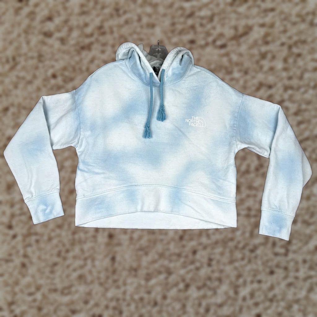 The North Face VINTAGE The North Face Hoodie Womens XS Blue Tie Dye Cropped Pullover Sweatshirt Size XS / US 0-2 / IT 36-38 - 1 Thumbnail