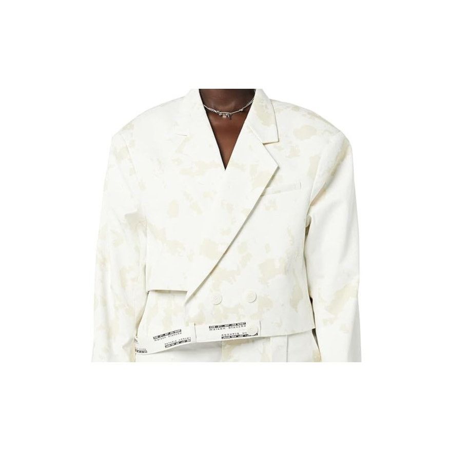 Other Maison Blanche Cream & Tan Bleached Print Cropped Jacket Size XXL / US 16-18 / IT 52-54 - 13 Thumbnail