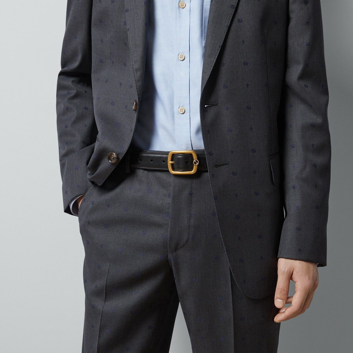 Gucci o1mt1gz0225 Size: 120 / Belt With Rectangular Buckle Black Size 46 - 2 Thumbnail
