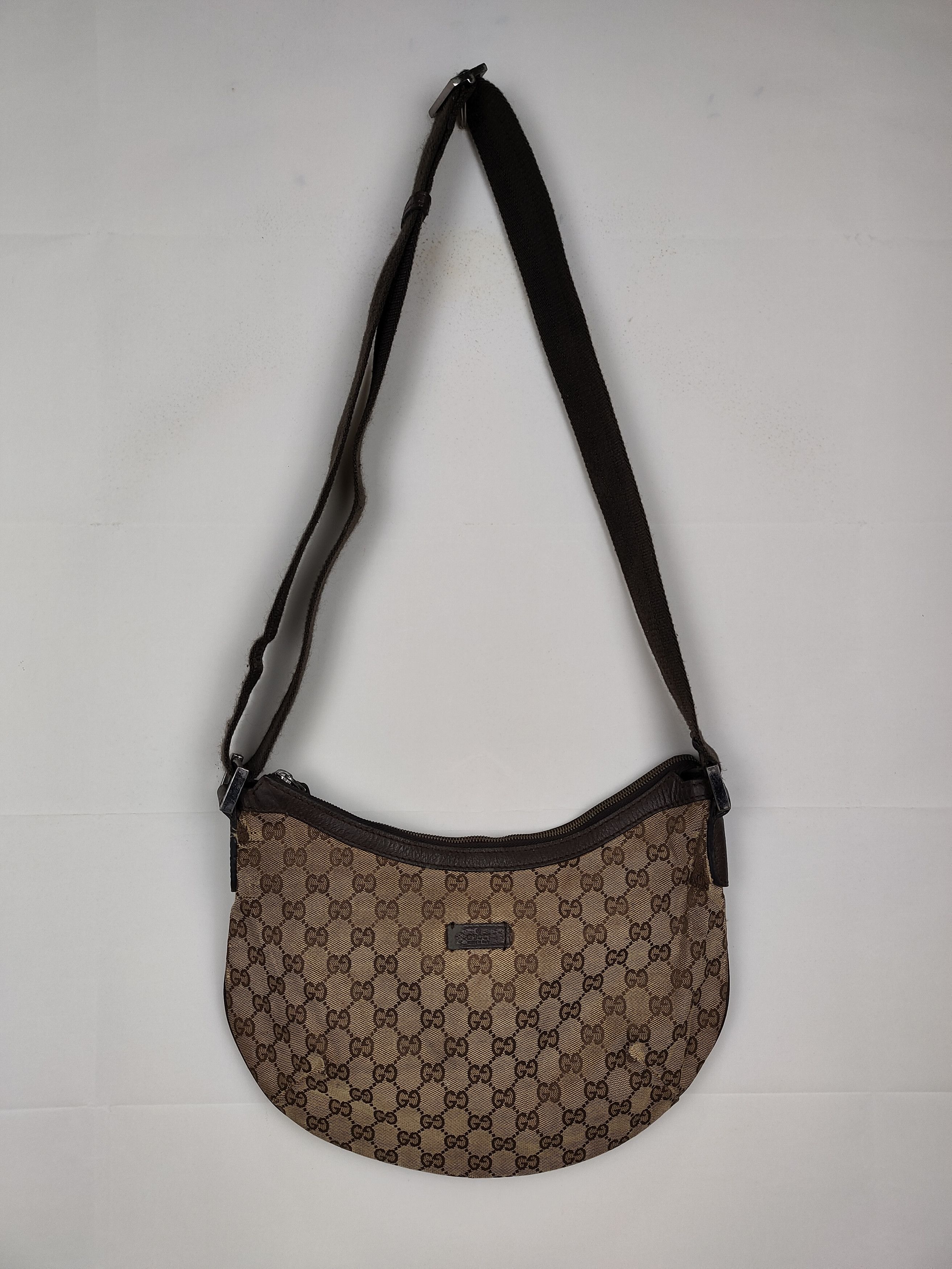 Gucci Gucci Monogram Distressed Canvas Shoulder Bag Size ONE SIZE - 1 Thumbnail