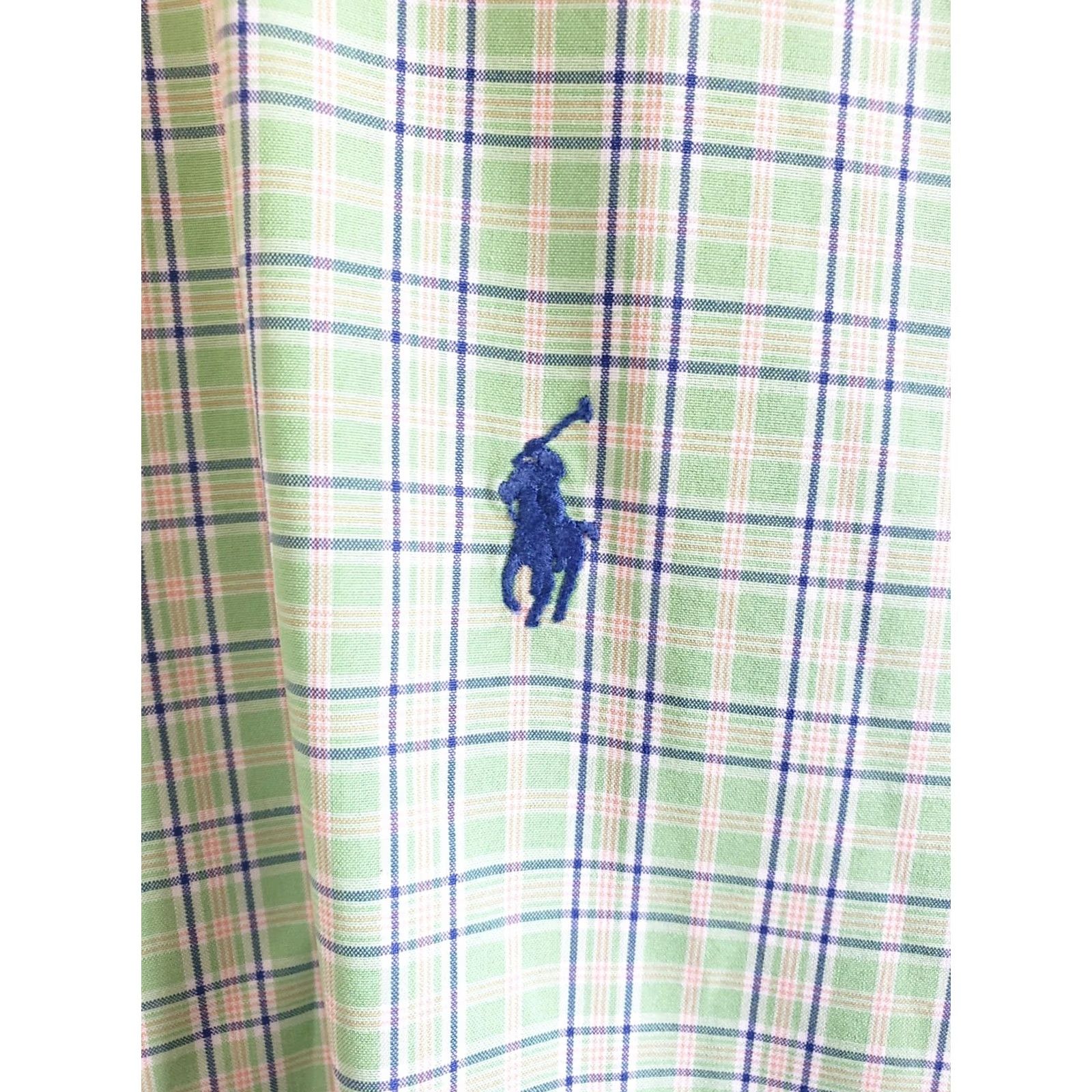 Ralph Lauren Ralph Lauren Men's L Custom Fit Green Plaid Short Sleeve Button-Up Cotton Shirt Size US L / EU 52-54 / 3 - 5 Thumbnail