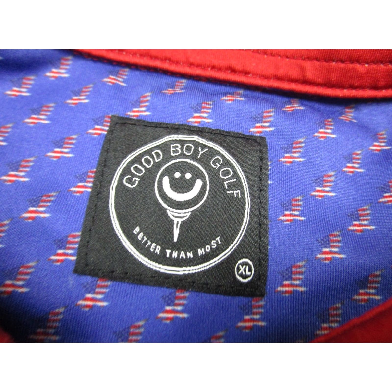 Vintage Good Boy Golf Polo Shirt Mens XL Blue Wicking Short Sleeve Collared Polo Blue Patriotic Eagle American Flag Good Boy Golf Men's Polo XL Blue Size US XL / EU 56 / 4 - 6 Thumbnail