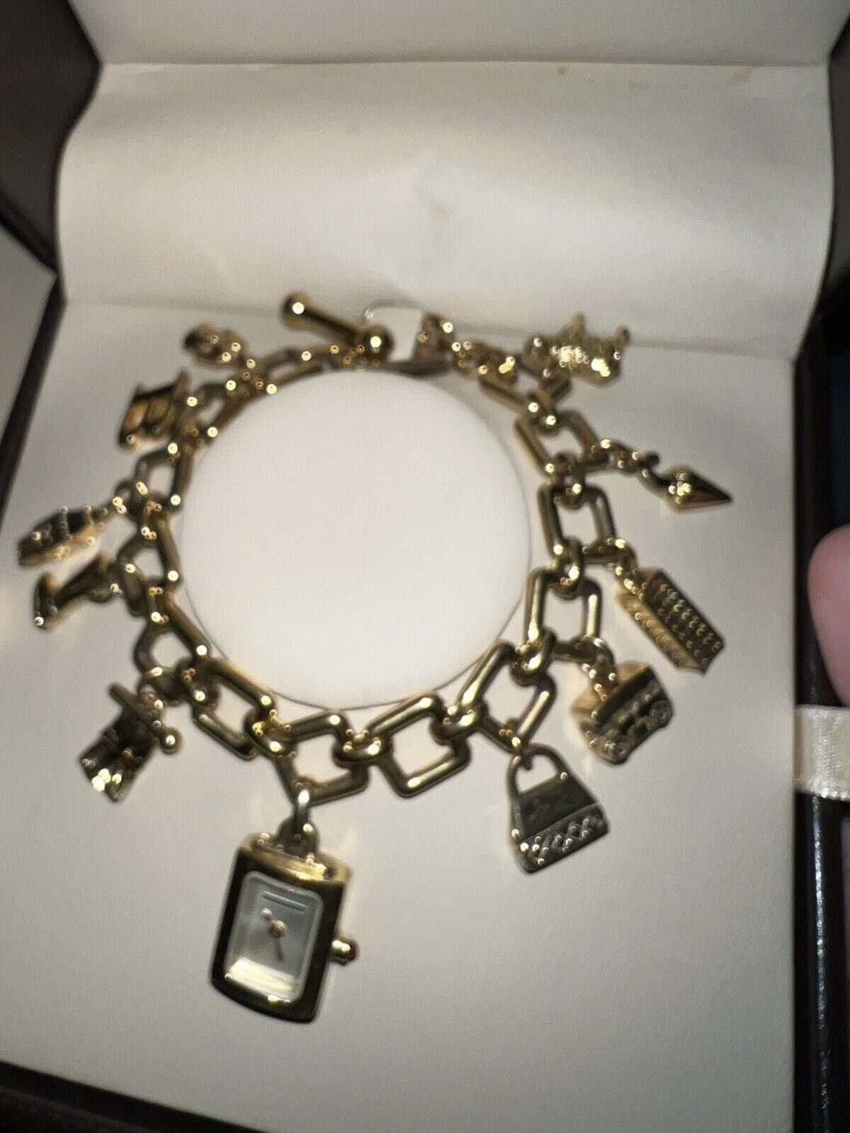 Burberry BURBERRY Gold Plated Charm Bracelet Watch RARE w/ Box Size ONE SIZE - 12 Thumbnail