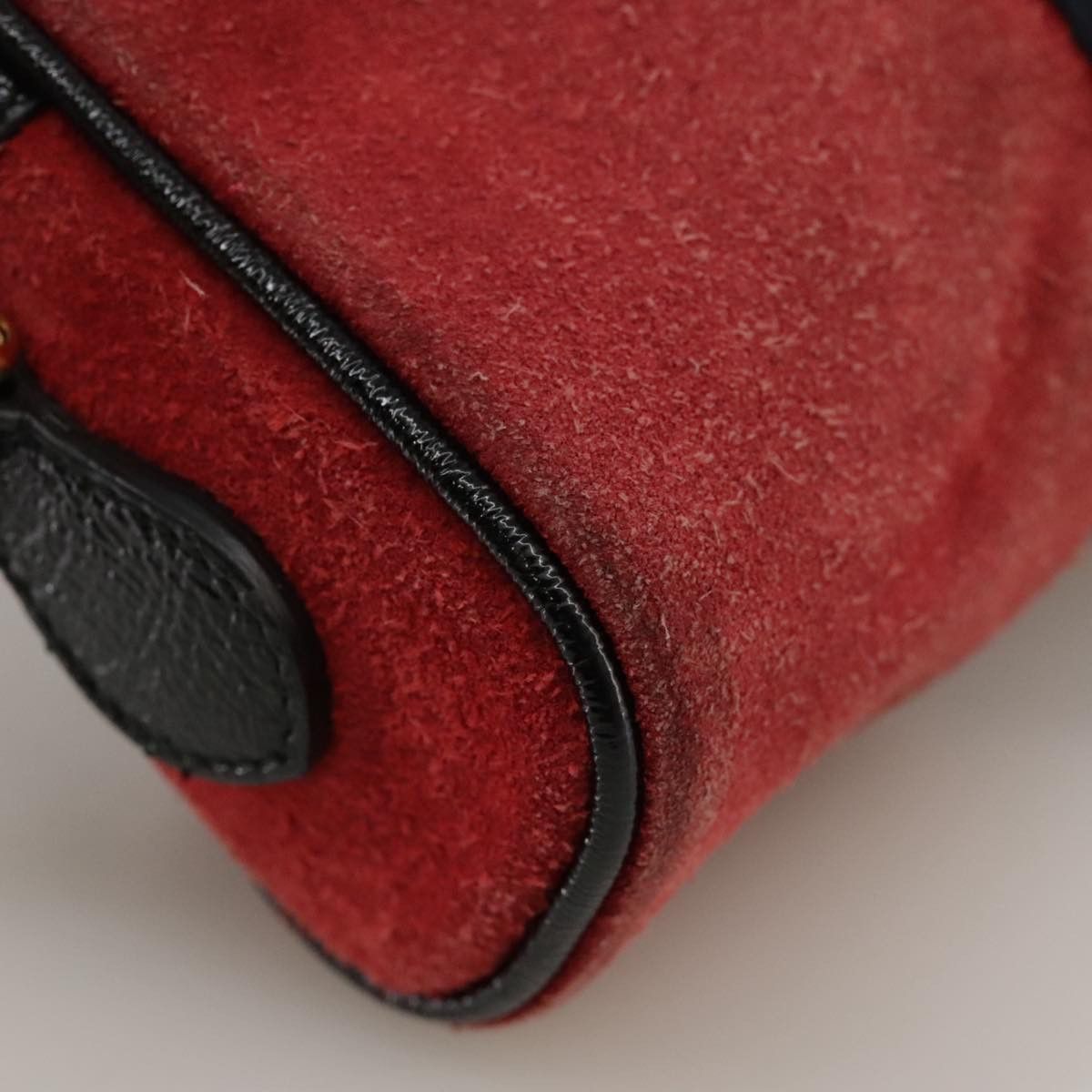 Gucci GUCCI Sherry Line Shoulder Bag Suede Red Navy Size ONE SIZE - 16 Thumbnail