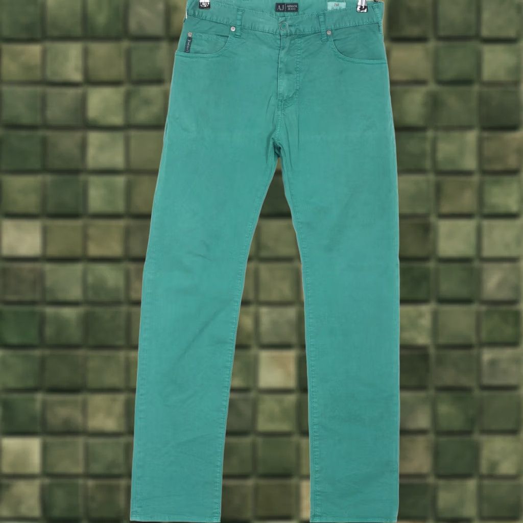Vintage ARMANI JEANS Trousers Pants Men Green Regular Fit Size W31 L33 DZ6286 Size US 31 - 1 Thumbnail
