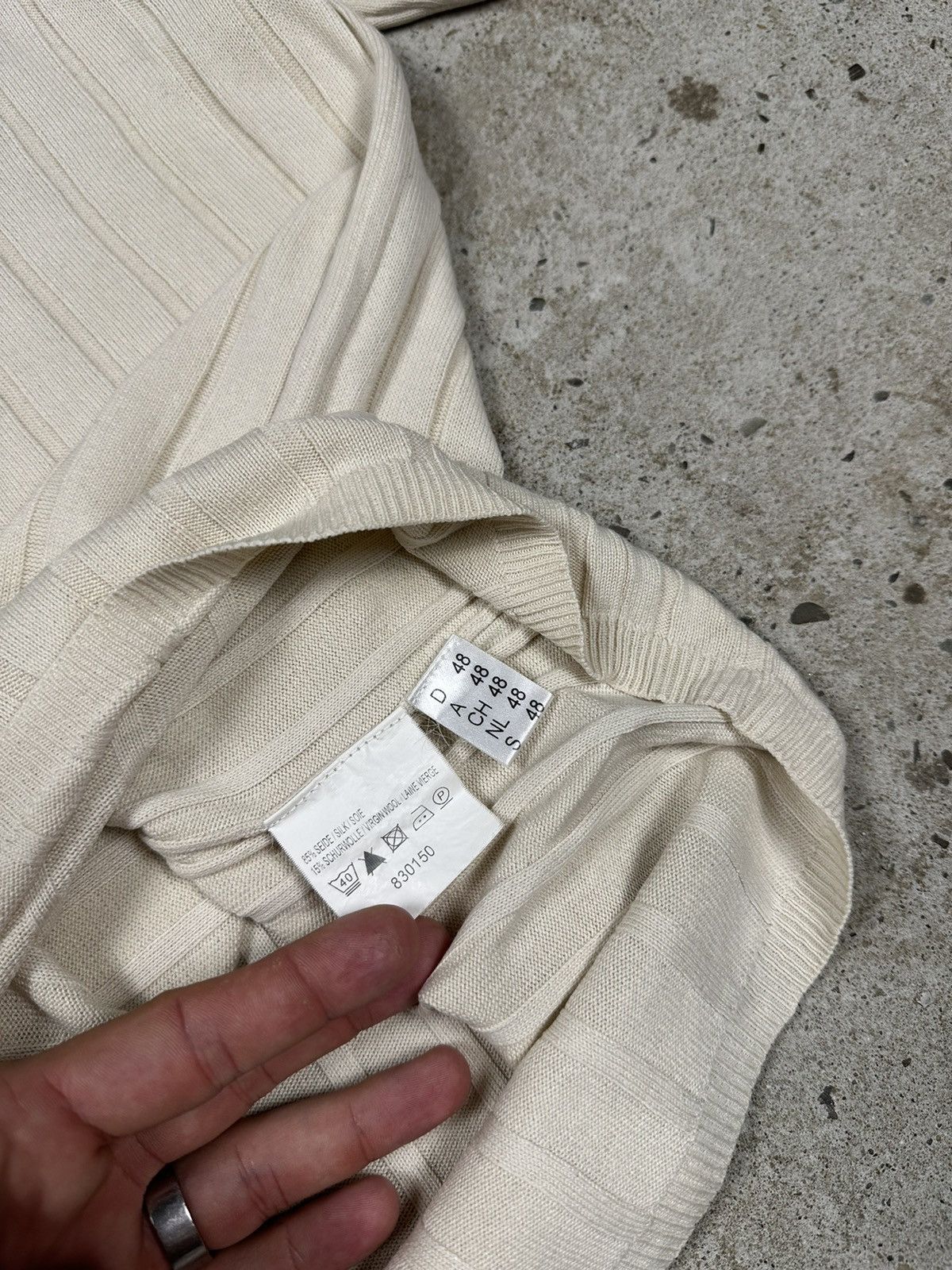 Japanese Brand × Vintage Vintage 90s Old Money Style Short Sleeve Silk Wool Sweater Size US L / EU 52-54 / 3 - 6 Thumbnail
