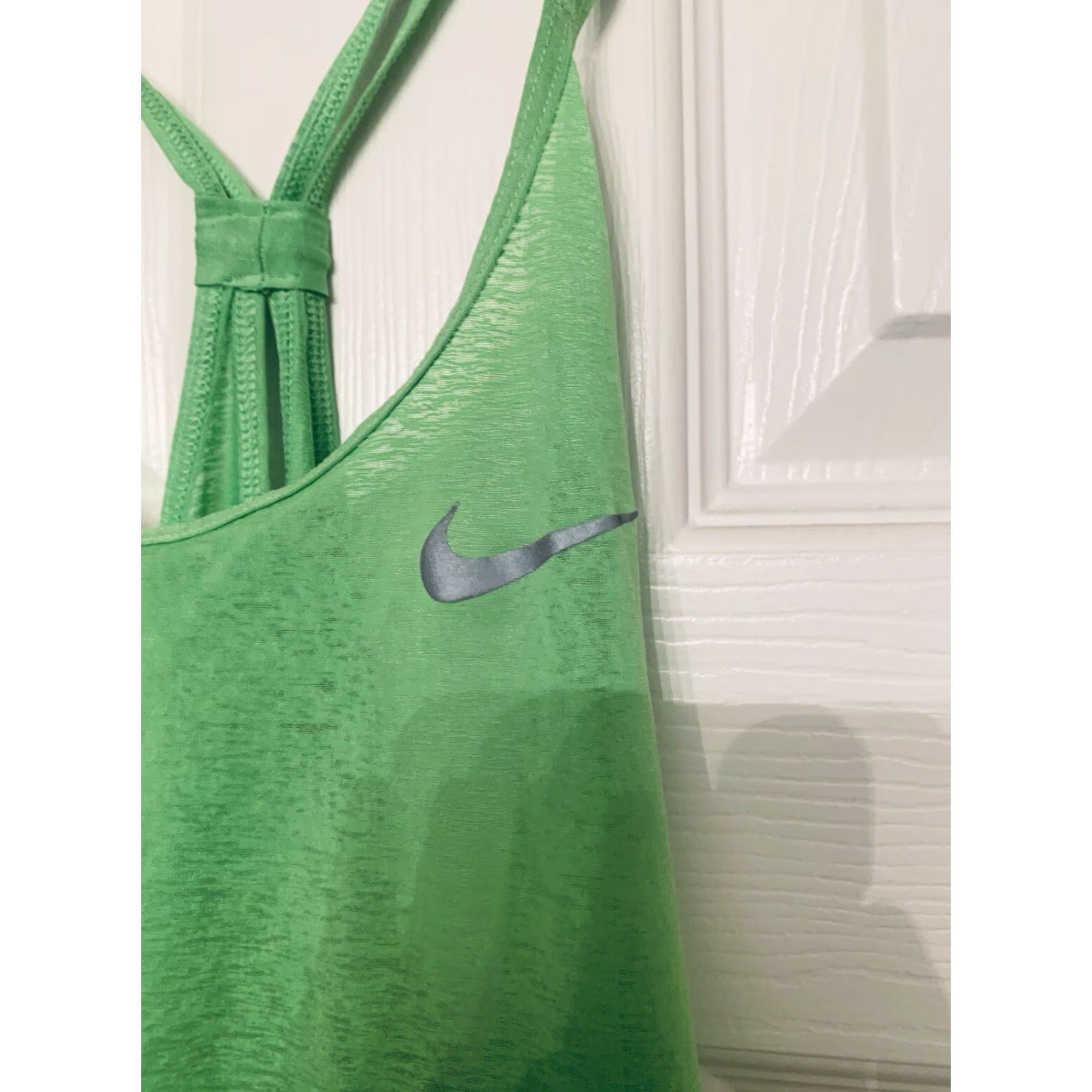 Nike Nike Dri-Fit Women's Racer Strappy Breeze Lightweight Tank Green M Shirt Women Sleeveless Activewear Size ONE SIZE - 2 Thumbnail