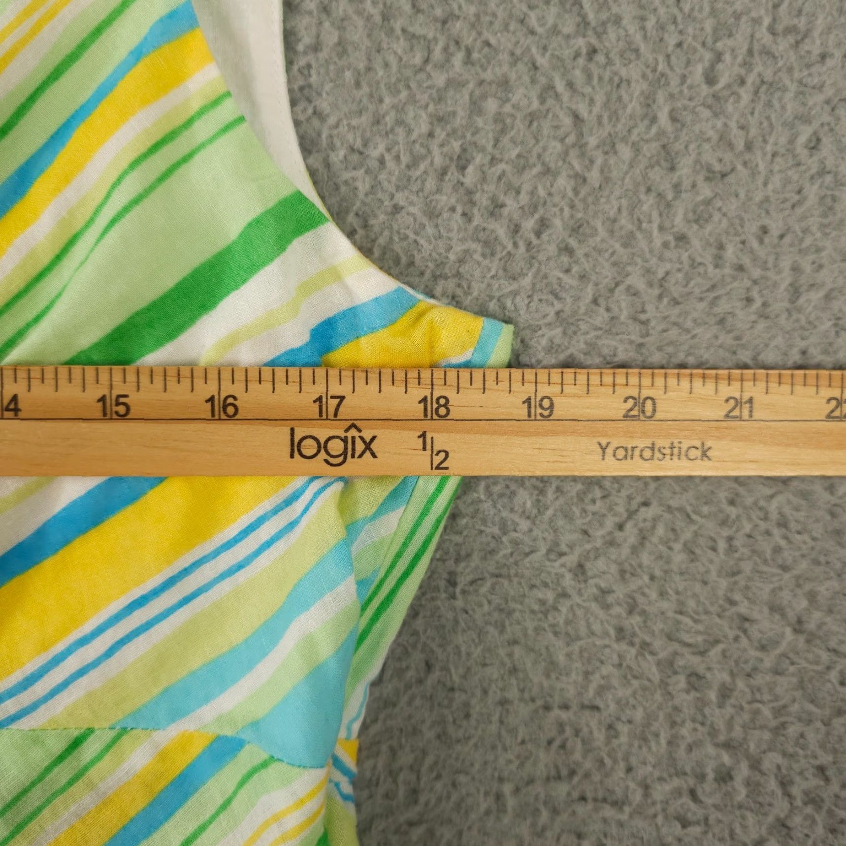 Talbots VTG Talbots Shirt Medium Yellow Striped V Neck Sleeveless Linen Side Zip - Women, Blouse, Casual, Colorful, Classic, 90s Theme, M, Yellow Green Size M / US 6-8 / IT 42-44 - 5 Thumbnail