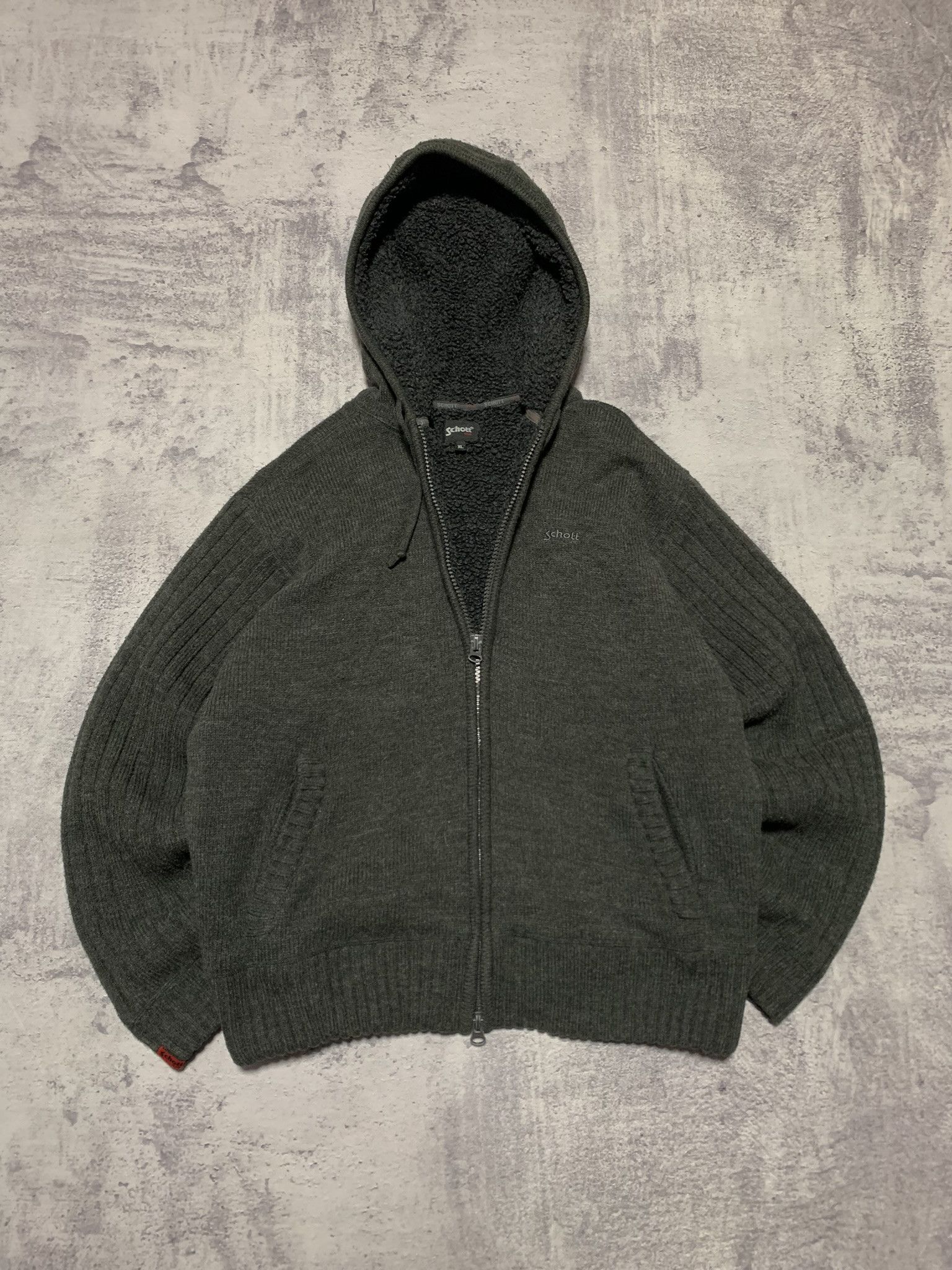 Schott Schott Sherpa Knitted Jacket Size XL Size US XL / EU 56 / 4 - 7 Thumbnail