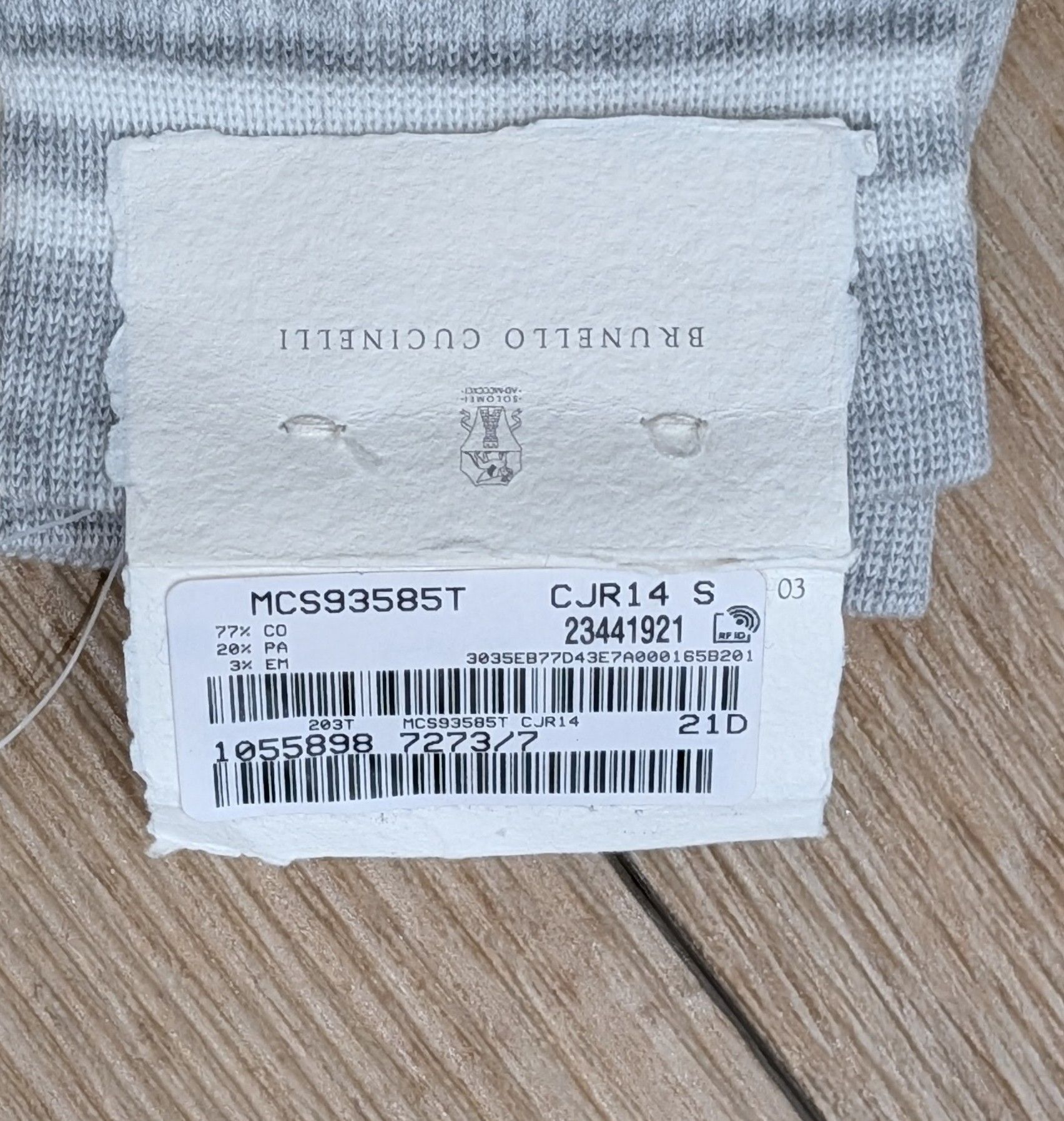 Brunello Cucinelli Brunello Cucinelli Ribbed Logo Crew Socks Pearl Gray Small Size ONE SIZE - 3 Thumbnail