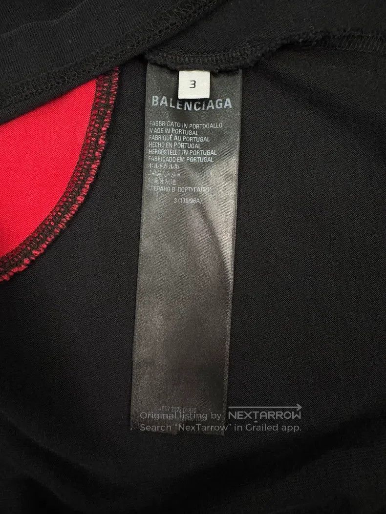 Balenciaga Balenciaga Black and red patched short-sleeved shirt Size US L / EU 52-54 / 3 - 8 Thumbnail