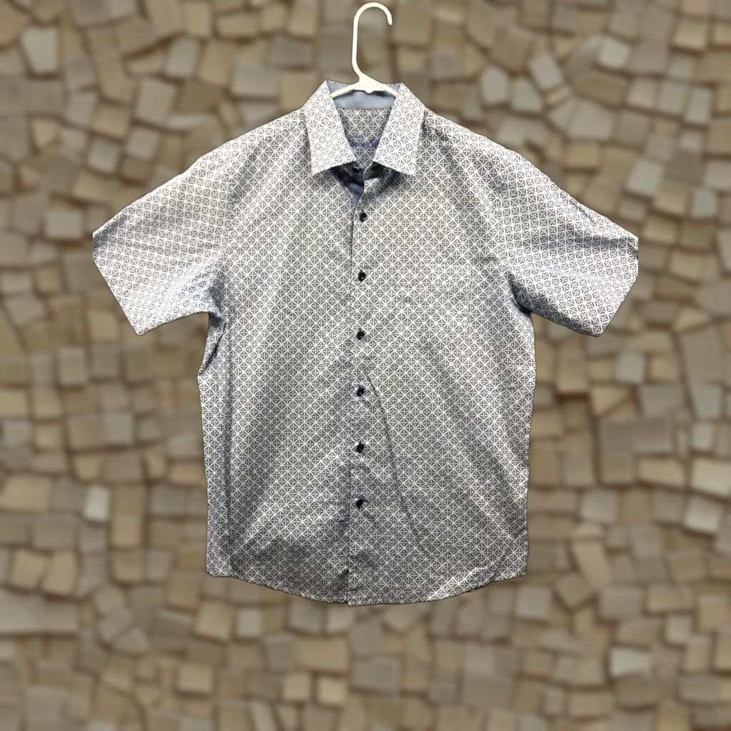 Tasso Elba Tasso Elba Shirt Mens Blue Paisley Short Sleeve Button-Up Size US M / EU 48-50 / 2 - 1 Thumbnail