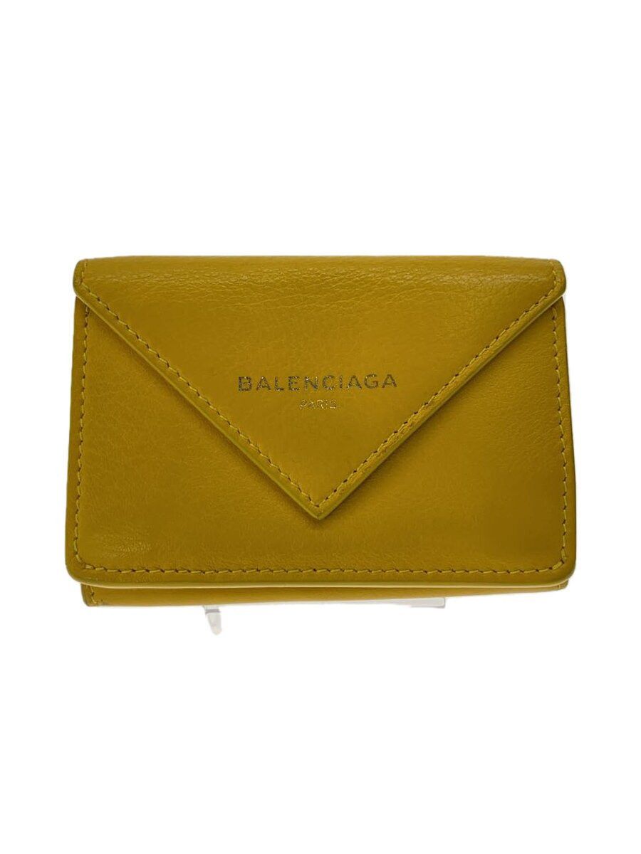 Balenciaga Balenciaga Cowhide Tri-Fold Wallet Yellow Size ONE SIZE - 1 Thumbnail