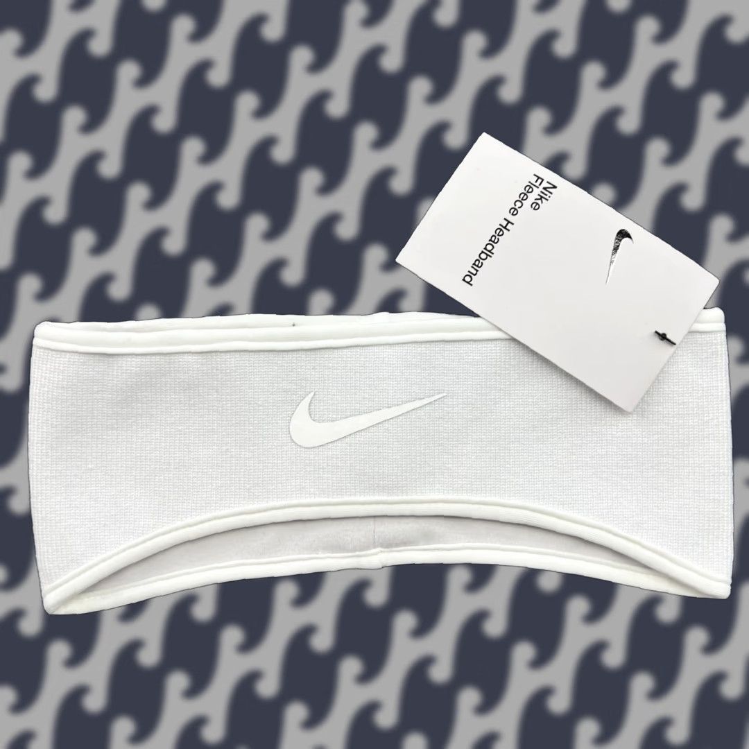 Nike Nike Headband Shirt One Size White Blue Lined Swoosh Running Tennis Unisex Adults Mens Womens Size ONE SIZE - 1 Thumbnail