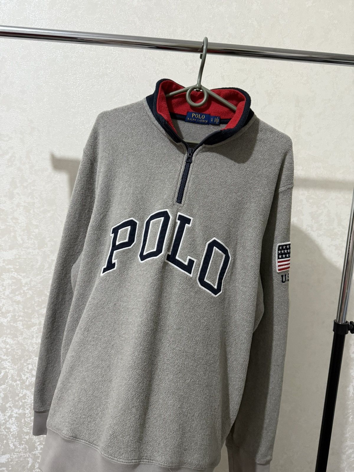 Polo Ralph Lauren POLO RALPH LAUREN USA FLEECE KNIT 1/4 ZIP SWEATSHIRT MEN Y2K Size US L / EU 52-54 / 3 - 4 Thumbnail
