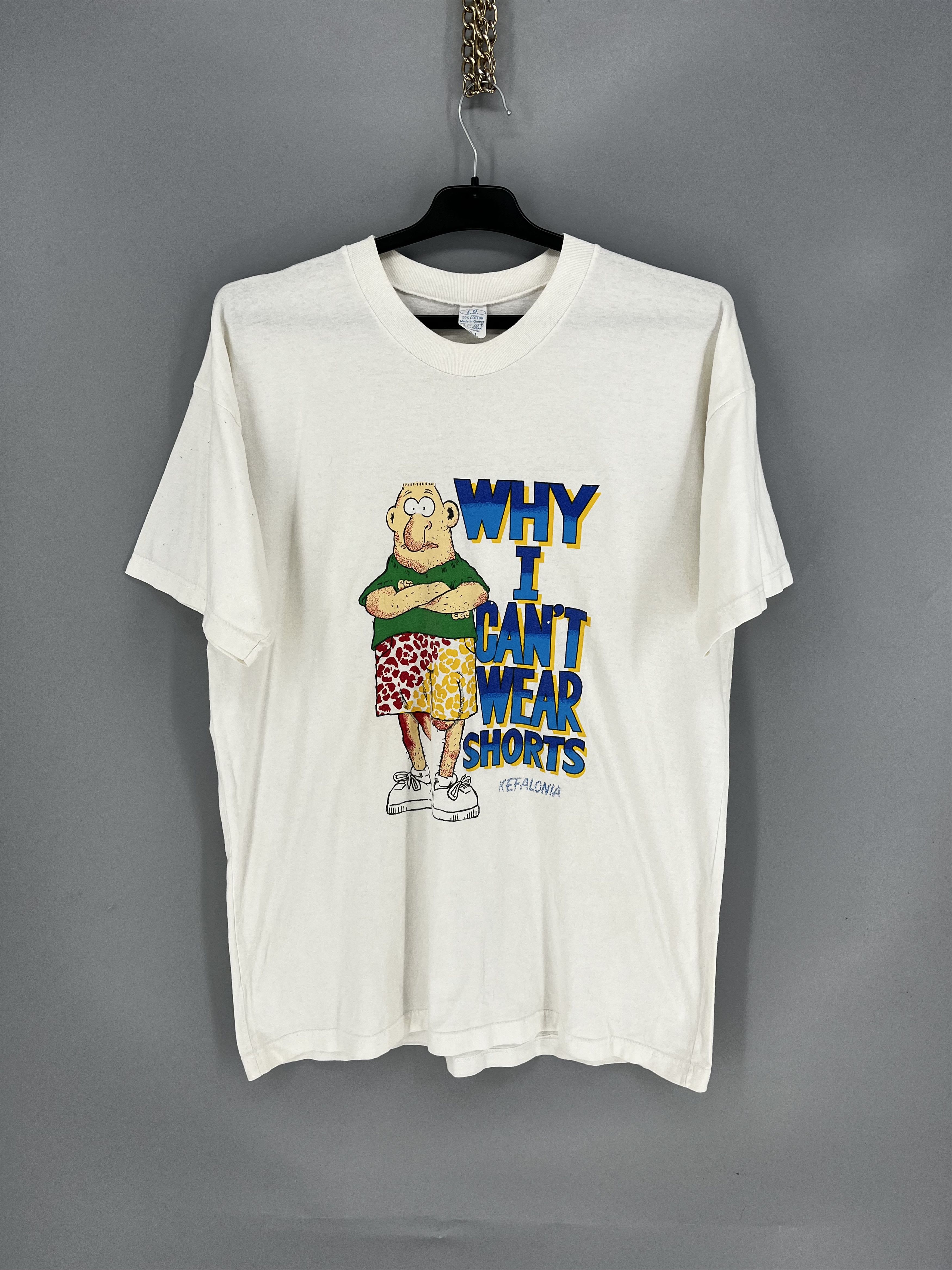 Vintage Y2K 90’s Vintage Why I Can’t Wear Shorts Funny T Shirt Size US XL / EU 56 / 4 - 1 Thumbnail