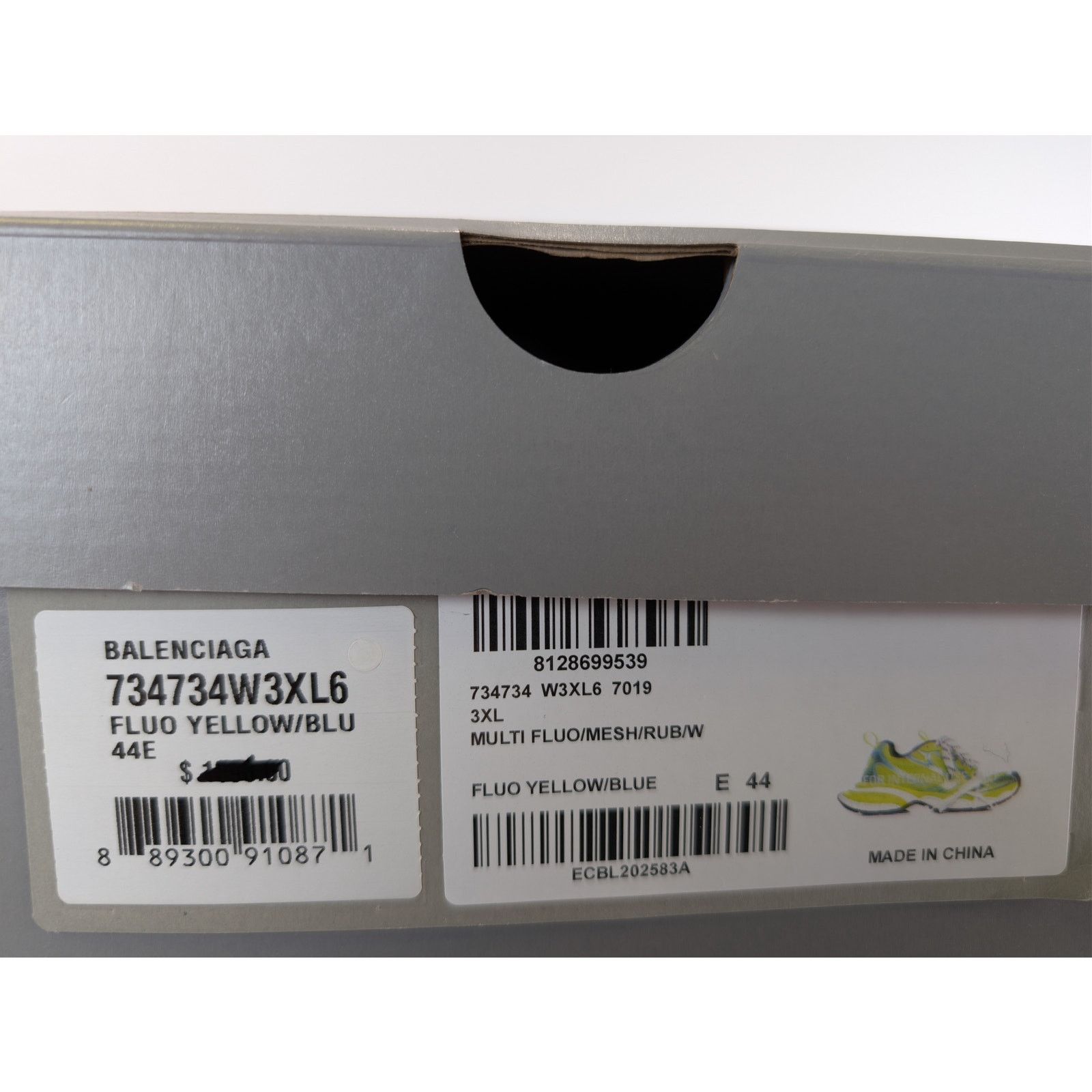 Balenciaga o1rshd1 3XL Low-Top Sneakers in Fluo Yellow / Blue 44 Size US 11 / EU 44 - 24 Thumbnail