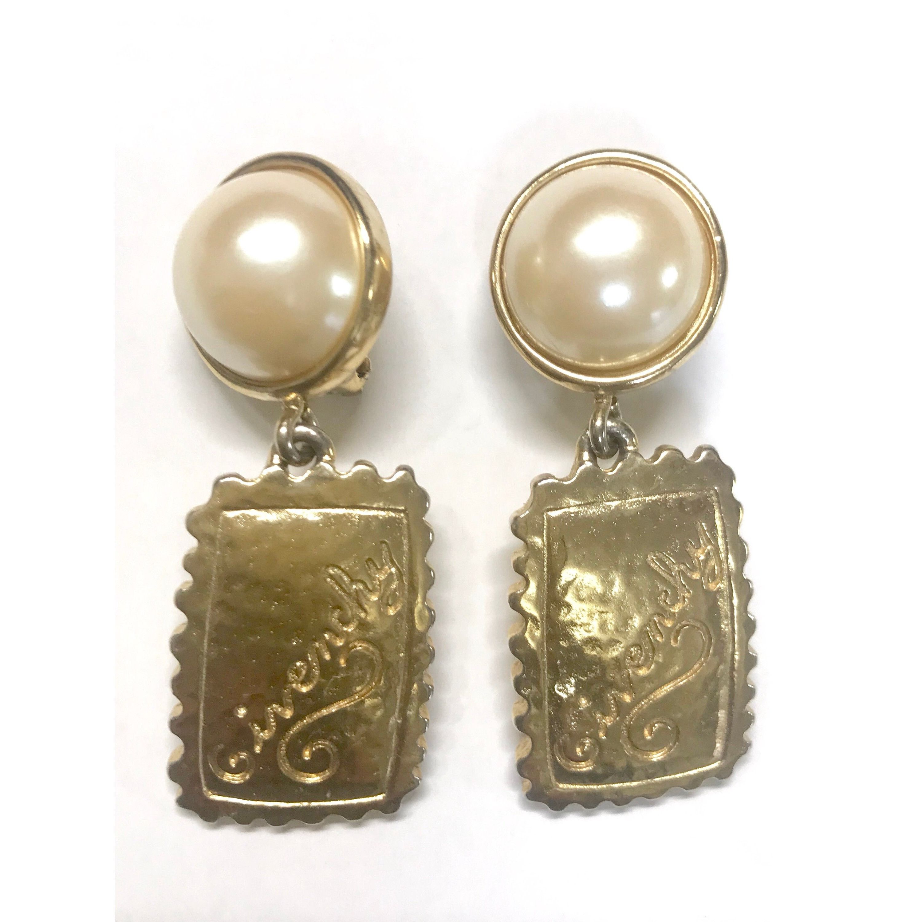 Givenchy Vintage Givenchy faux pearl and golden dangle earrings Size ONE SIZE - 9 Thumbnail