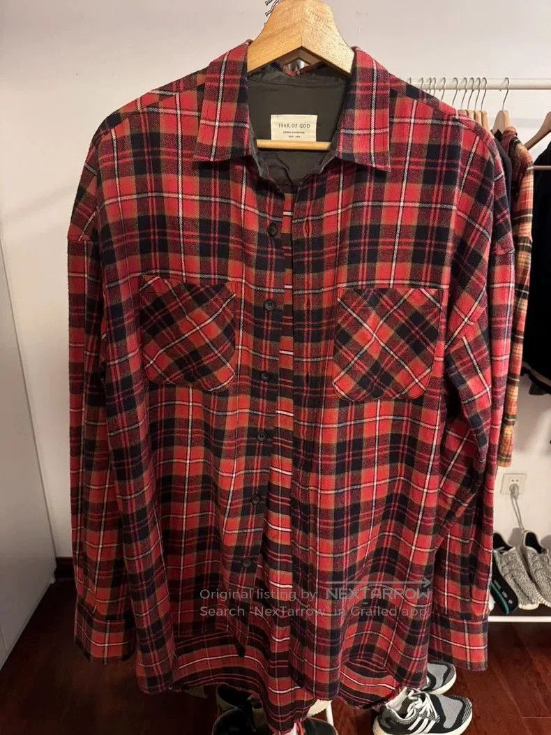 FOG × Fear of God Collection Two Red Plaid Flannel | Grailed