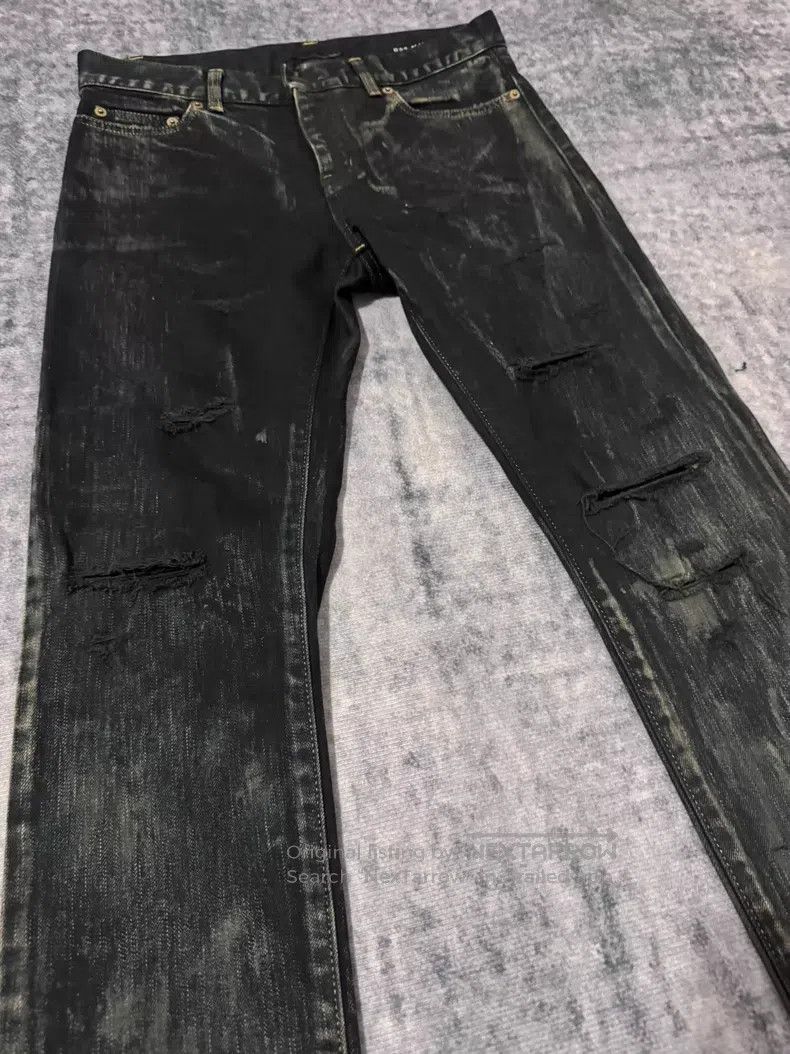 Saint Laurent Paris Saint Laurent Paris Yellow Mud Stained Destroyed Denim Jea Size US 29 - 3 Thumbnail