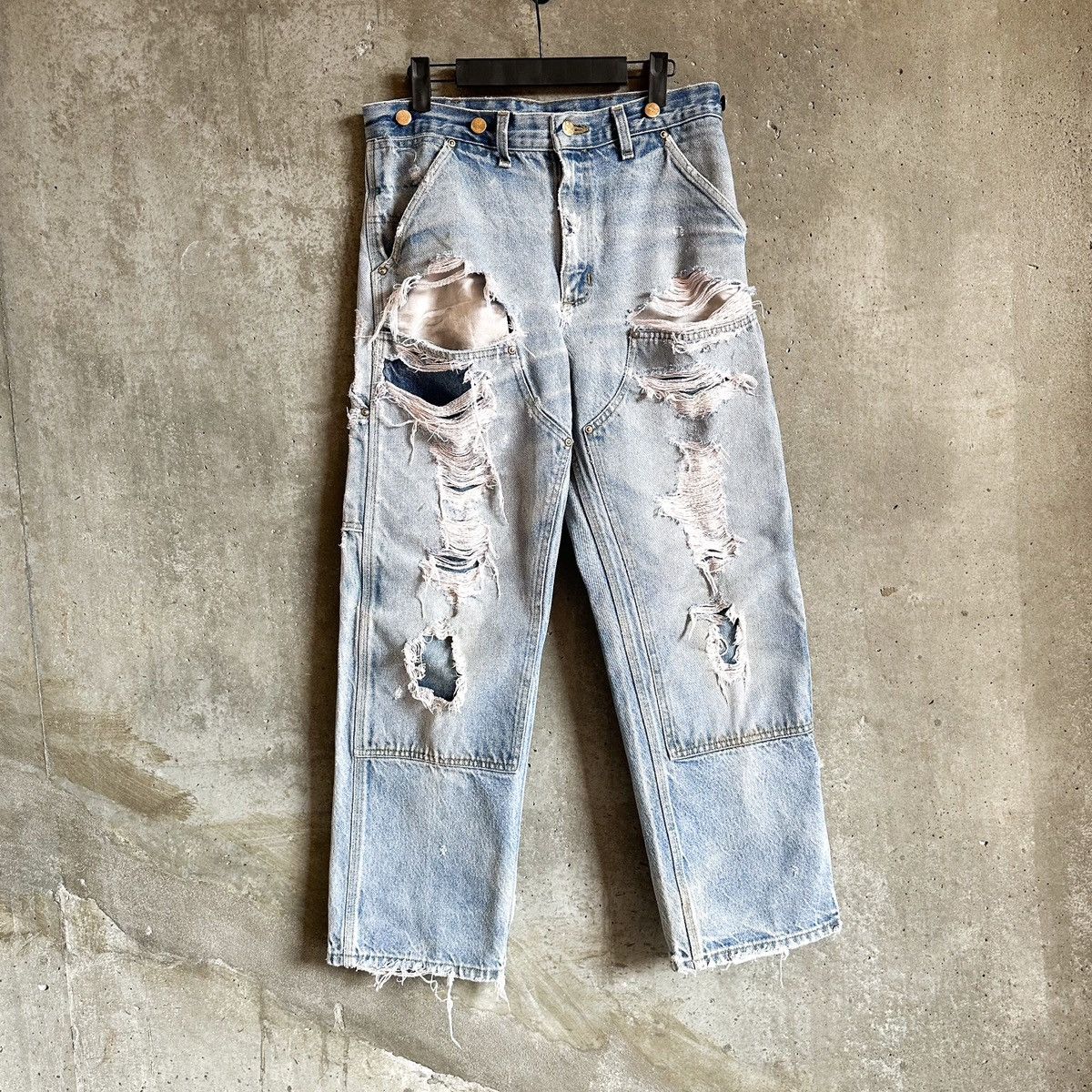 Carhartt Vintage Carhartt THRASHED Double Knee Carpenter Denim Size US 32 / EU 48 - 1 Thumbnail