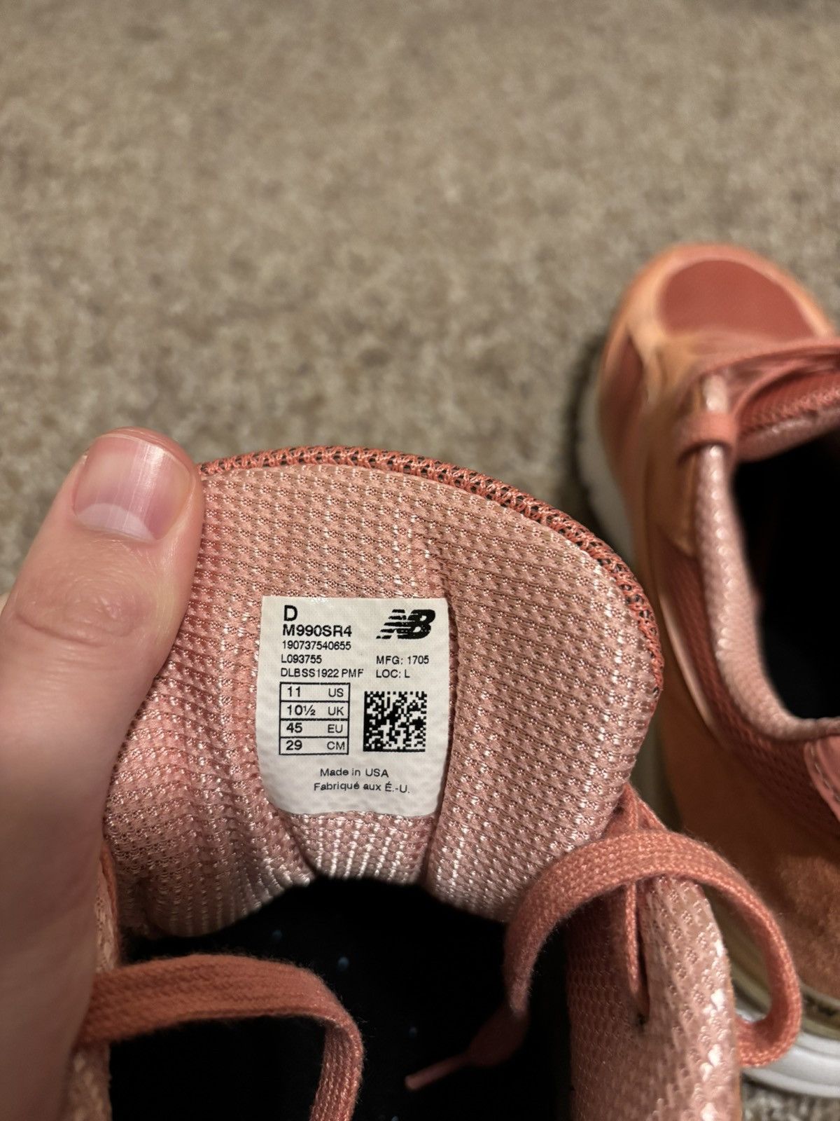 New Balance New Balance 990v4 “Sunrise Rose” Size US 11 / EU 44 - 7 Thumbnail