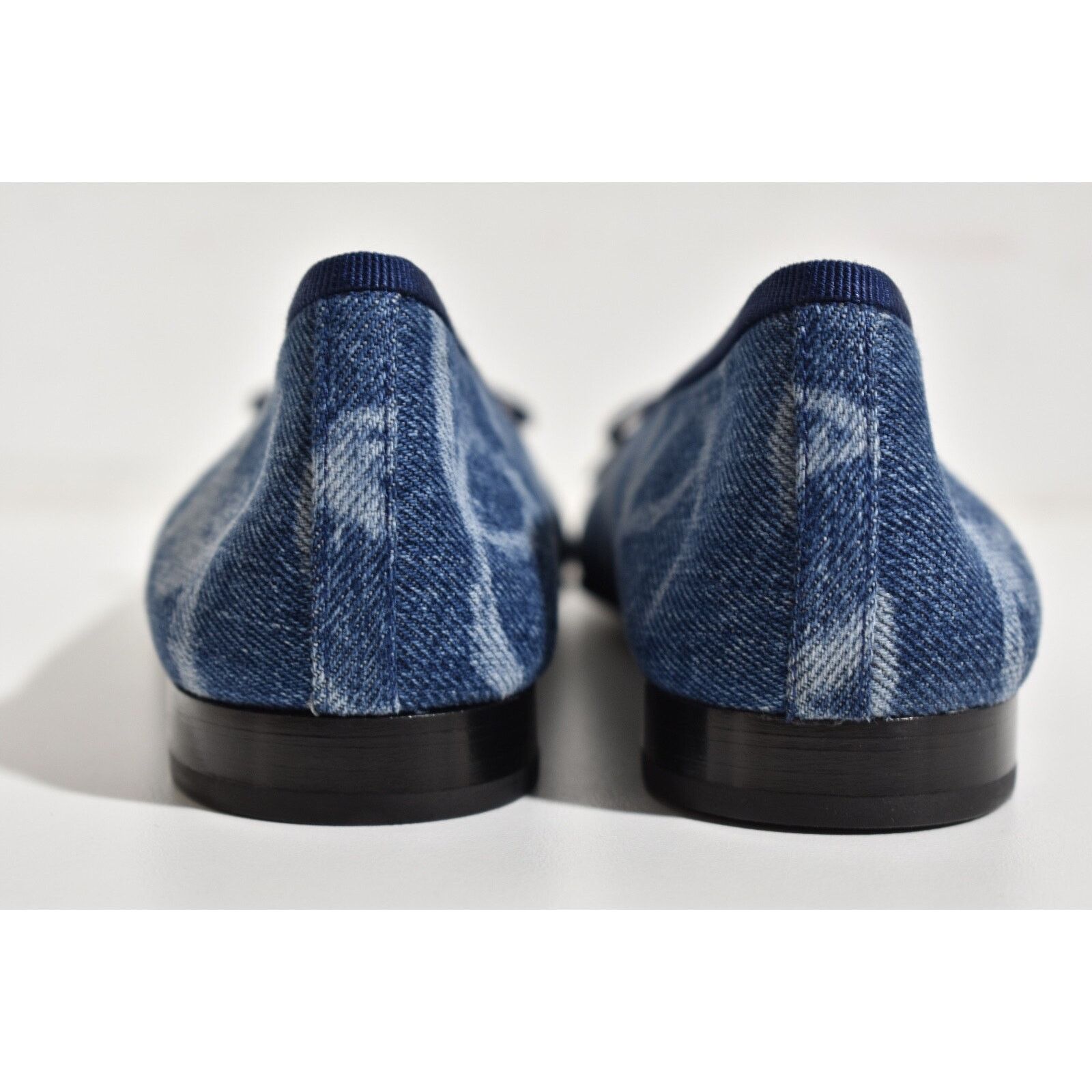 Chanel 23B Printed Denim CC Logo Bow Tie Ballet Ballerina Flat 37 Size US 7 / IT 37 - 11 Thumbnail