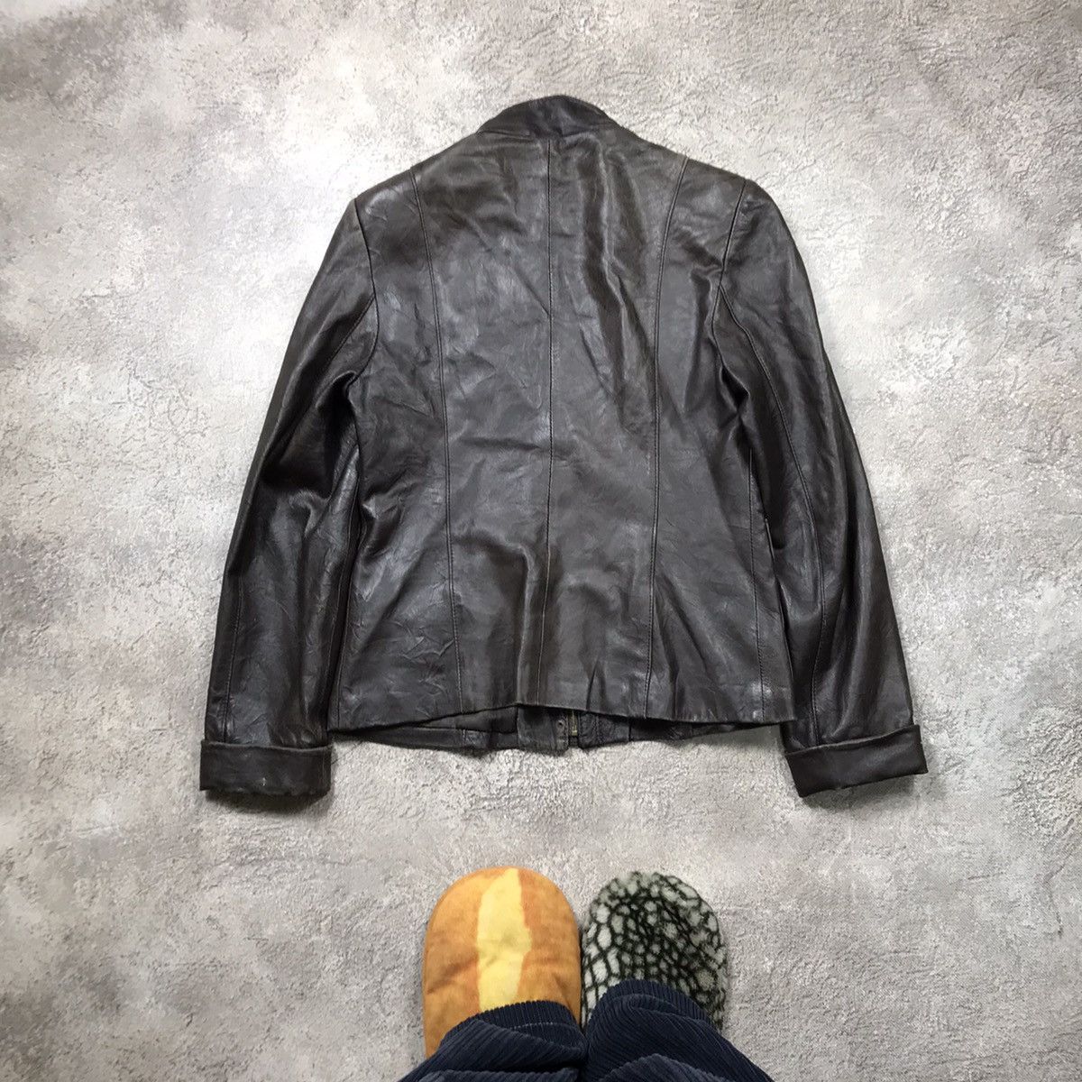 Vintage Vintage 90s Y2K Leather Jacket Workwear Streetwear Washed M Size M / US 6-8 / IT 42-44 - 6 Thumbnail