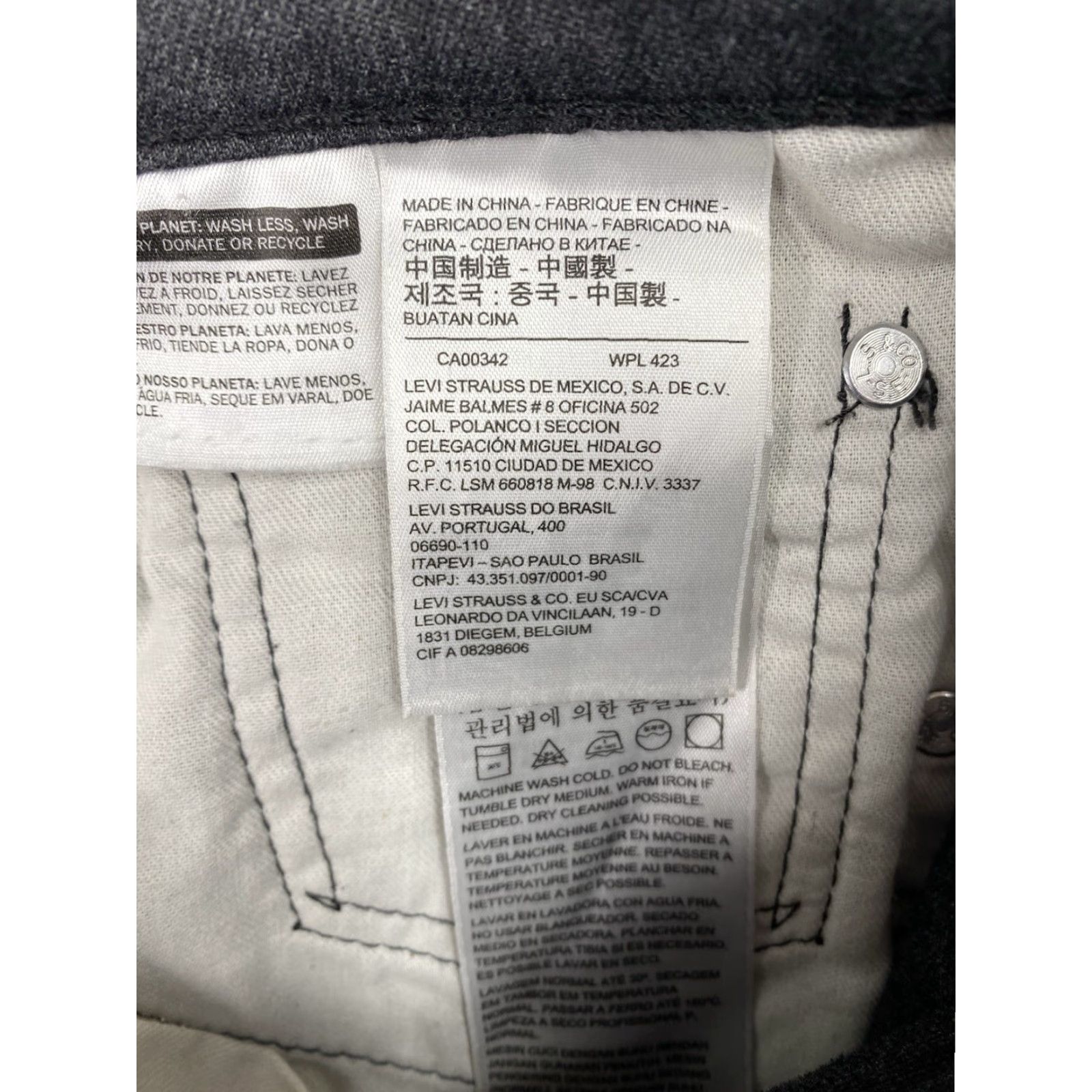 Levi's Levis 511 Jeans Mens 32x32 Faded Black Lightweight Stretch Denim White Tab Size US 32 / EU 48 - 5 Thumbnail