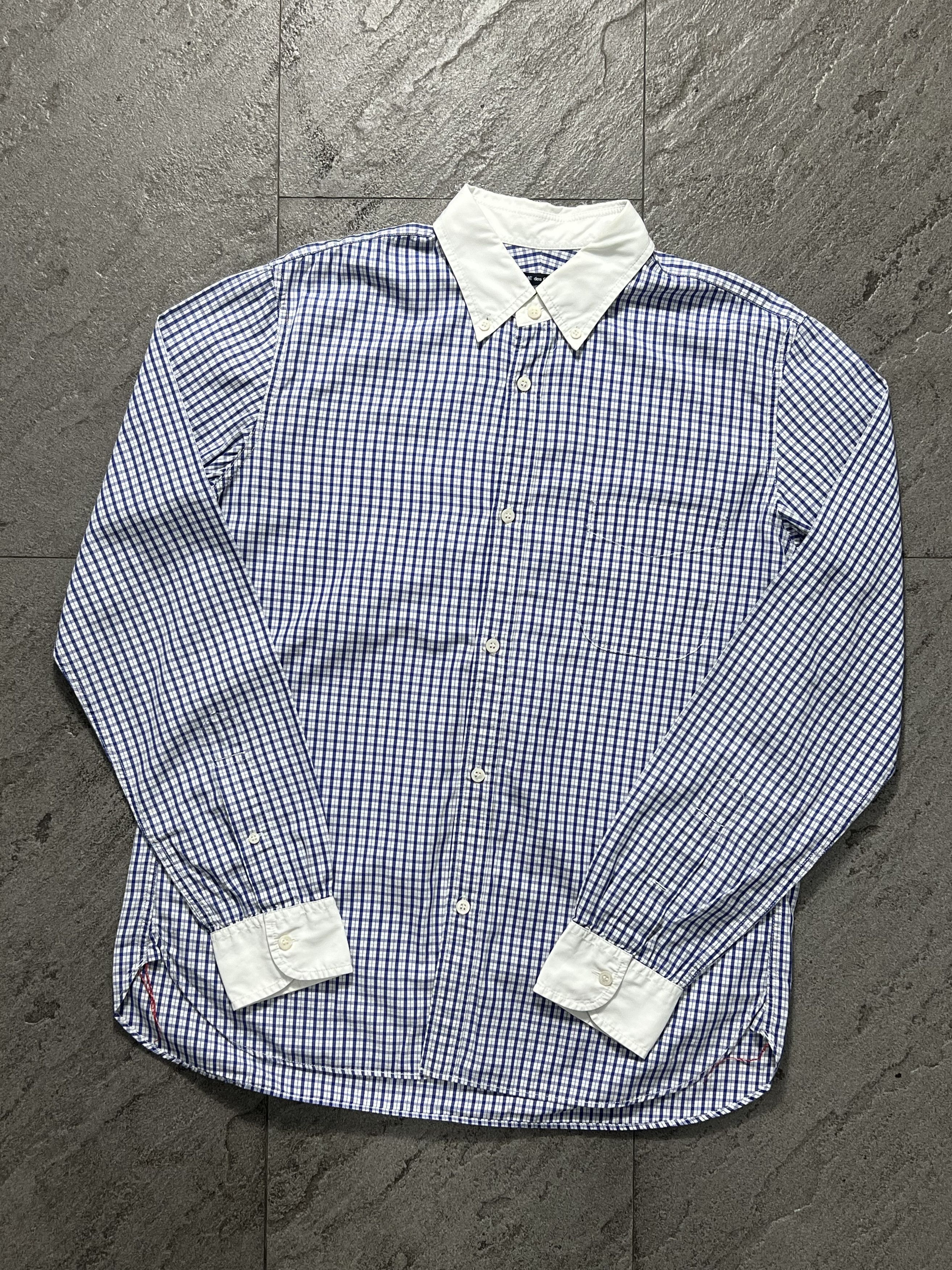Comme des Garcons Comme des Garçons Homme blue and white gingham-checked Shirt Size US L / EU 52-54 / 3 - 1 Thumbnail