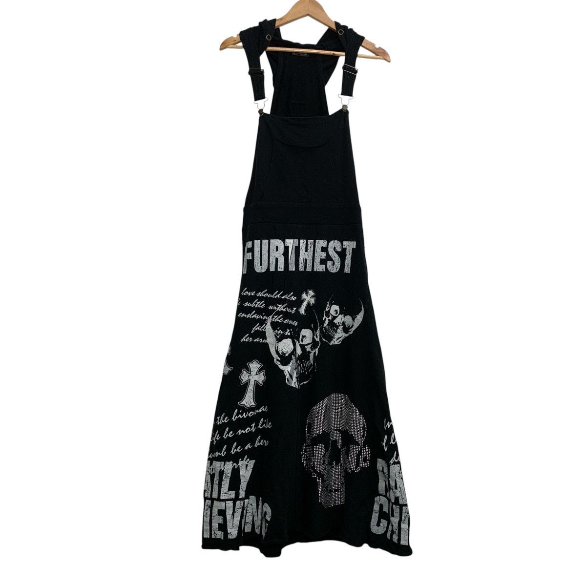Japanese Brand M.K.R Gothic Skull Print Hooded Overall Dress Size XS / US 0-2 / IT 36-38 - 1 Thumbnail