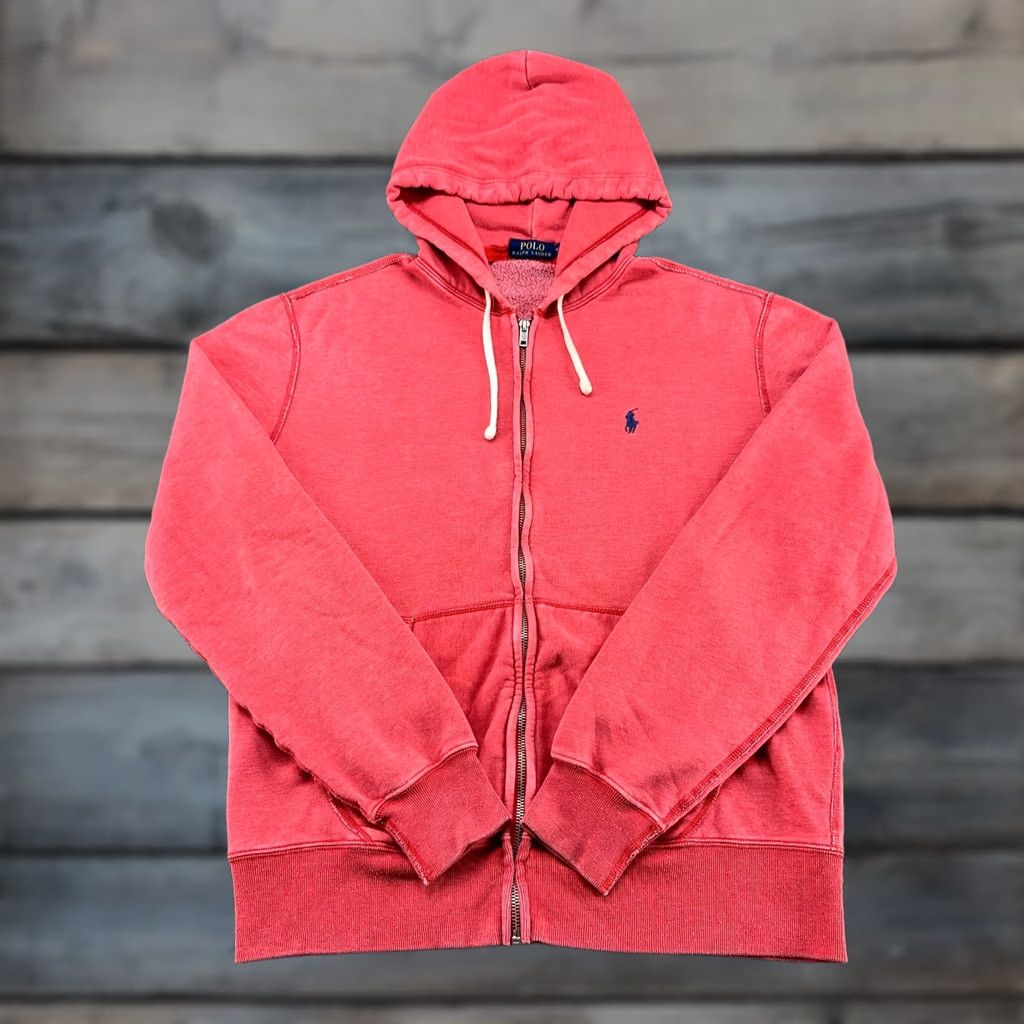 Polo Ralph Lauren Polo Ralph Lauren Hoodie Mens M Red Full Zip Fleece Cotton Hooded Logo Pony Talon Zip Size US M / EU 48-50 / 2 - 1 Thumbnail