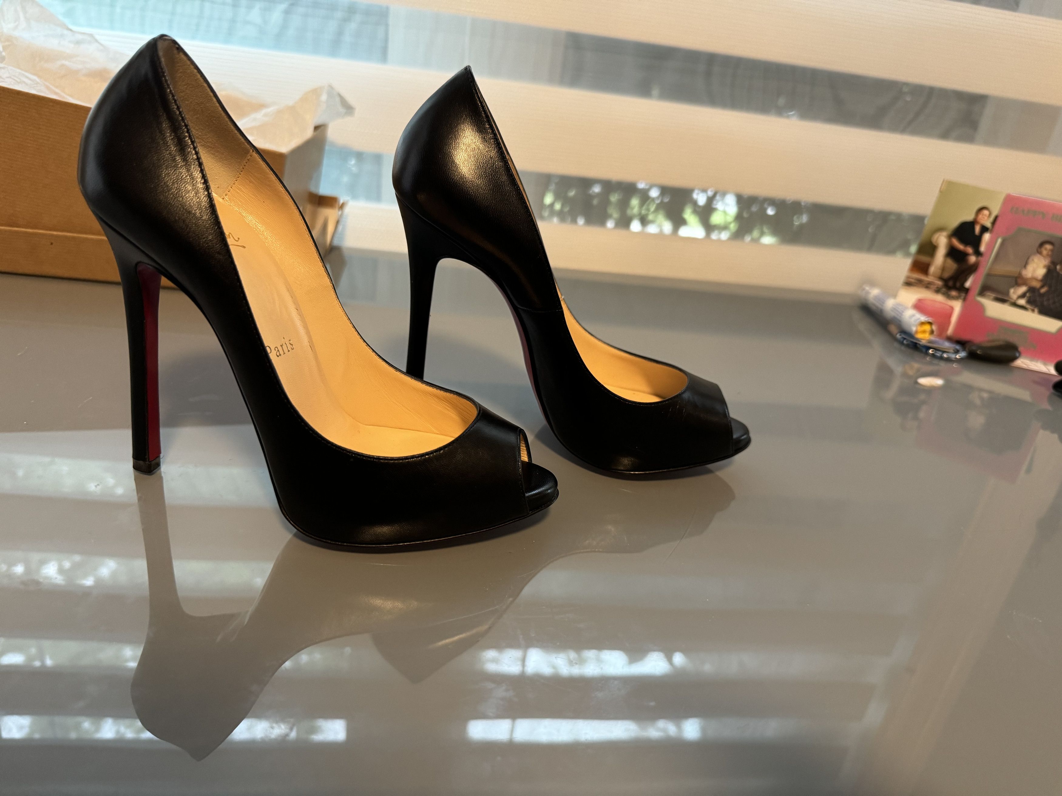 Christian Louboutin Christian Louboutin Flo 120 Kid Blac Size US 5 / IT 35 - 1 Thumbnail