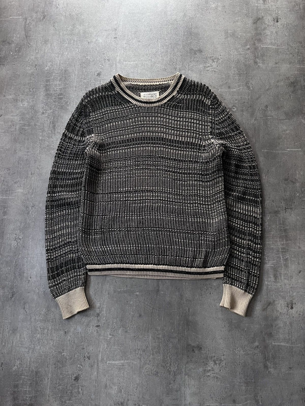Maison Margiela Maison Margiela S/S 17 cotton beige black sweater Size US M / EU 48-50 / 2 - 1 Thumbnail