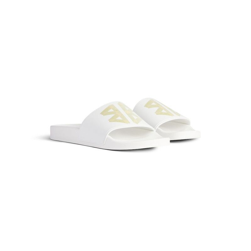 Balenciaga o1w1db10526 Pool Slide Sandals in White Size US 7 / EU 40 - 2 Thumbnail