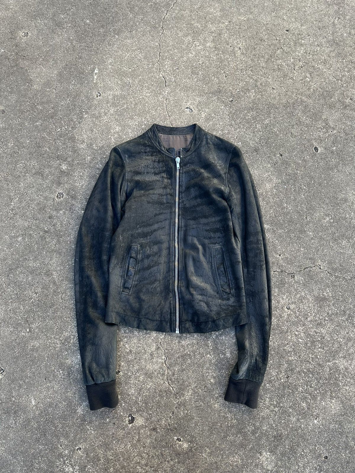 rick owens blistered leather jacket