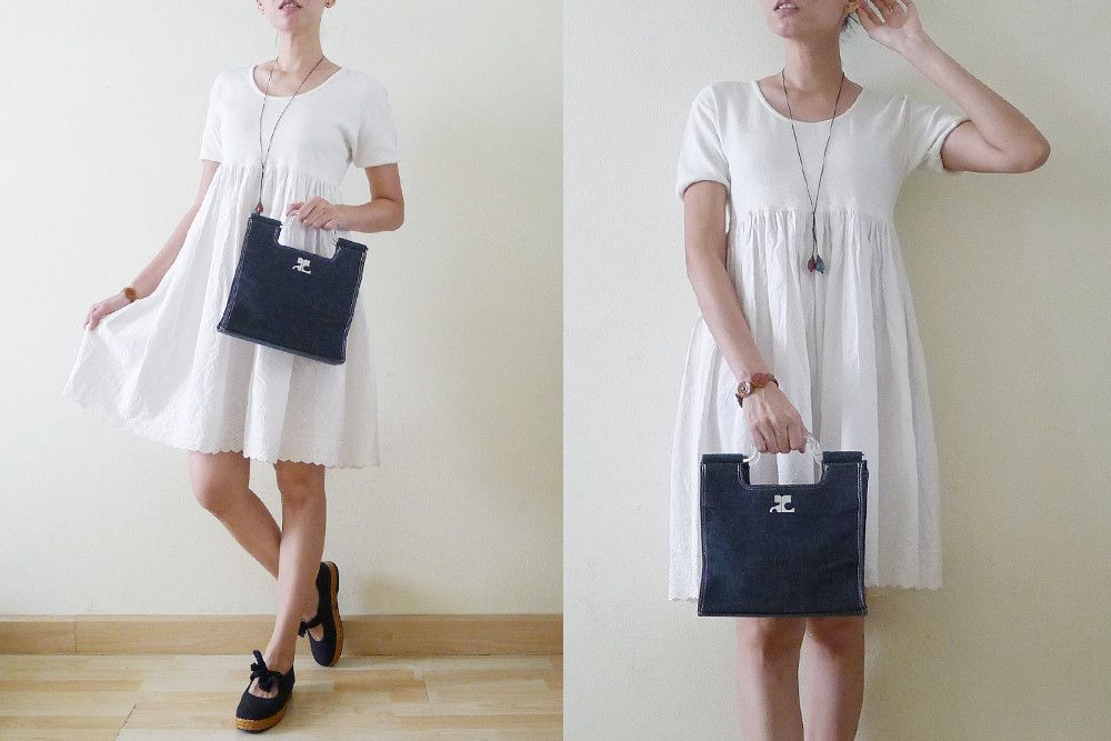 Courreges COURRÈGES PARIS navy denim small handbag, square purse Size ONE SIZE - 7 Thumbnail